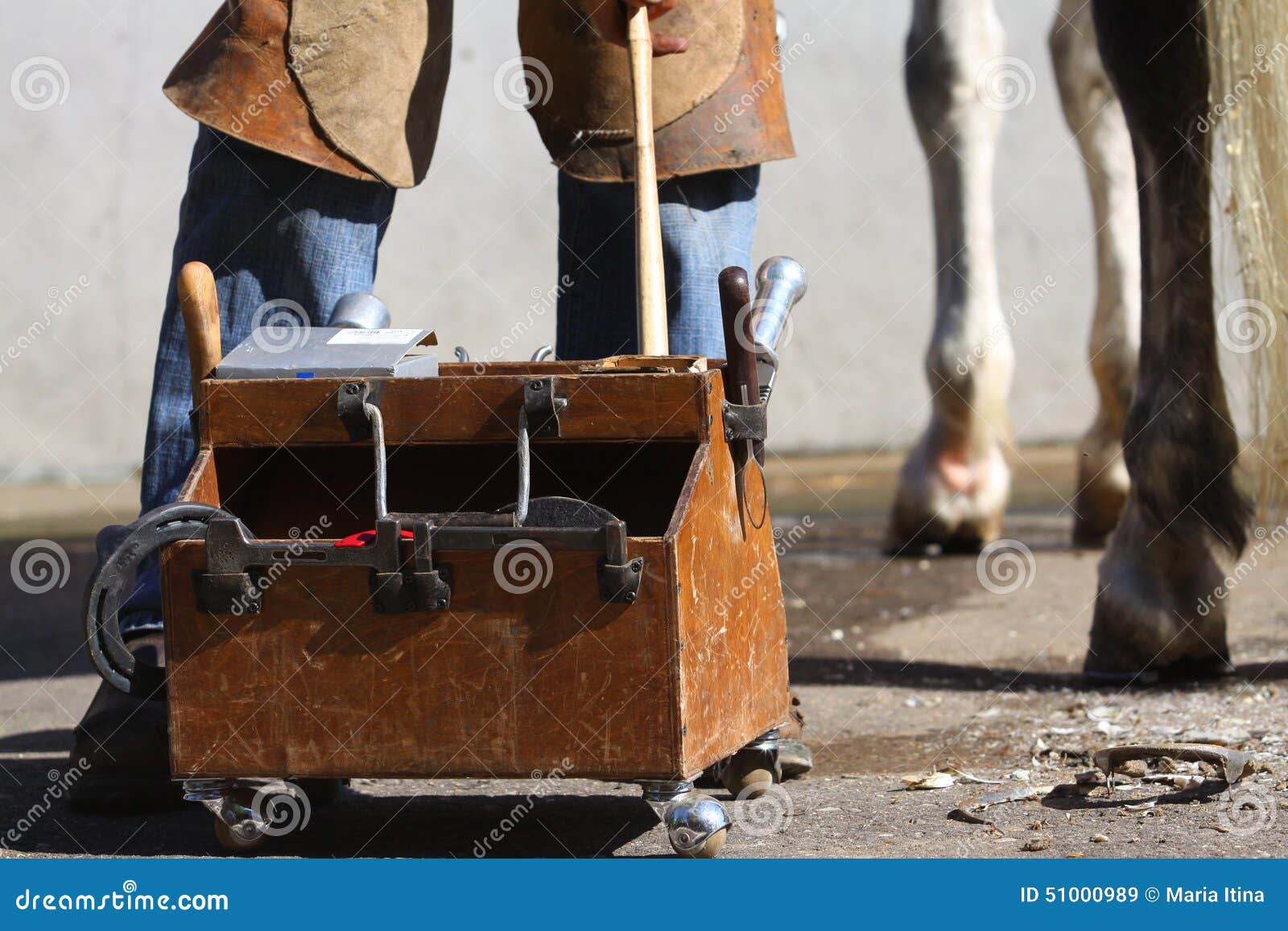 Farrier stock image. Image of gray, arms, hoof, historical 51000989