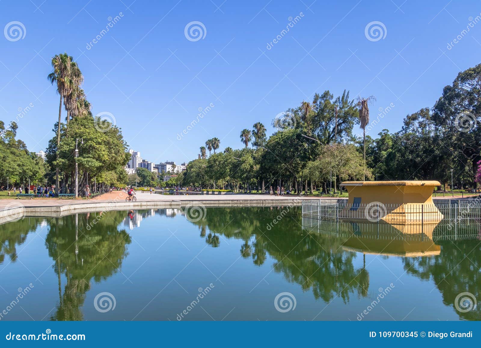 farroupilha park or redencao park reflecting pool in porto alegre, rio grande do sul, brazil