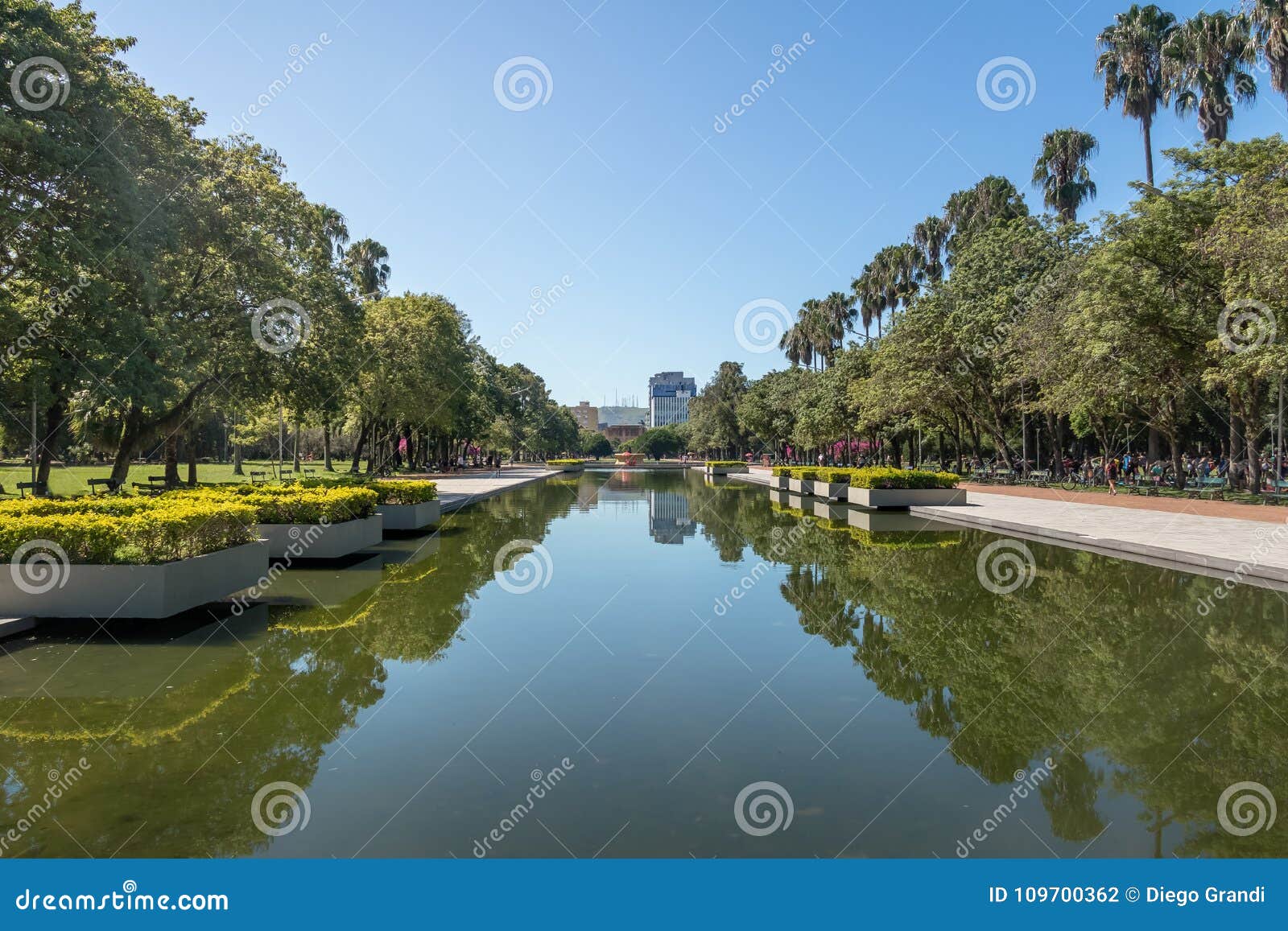 farroupilha park or redencao park reflecting pool in porto alegre, rio grande do sul, brazil