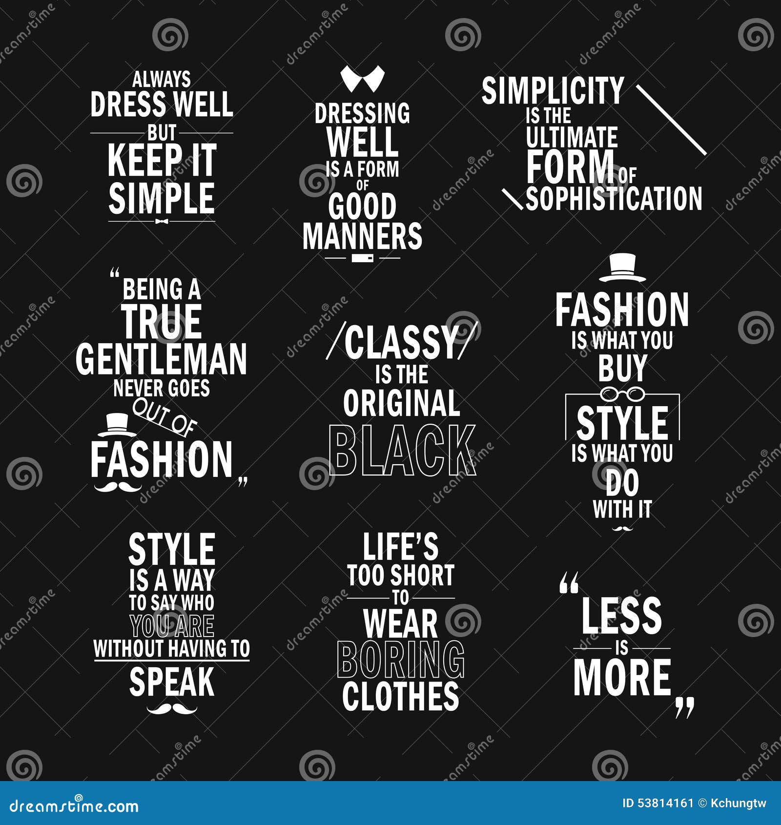 Fashion Attitude Quotes Set Stock Vector - Illustration of ...