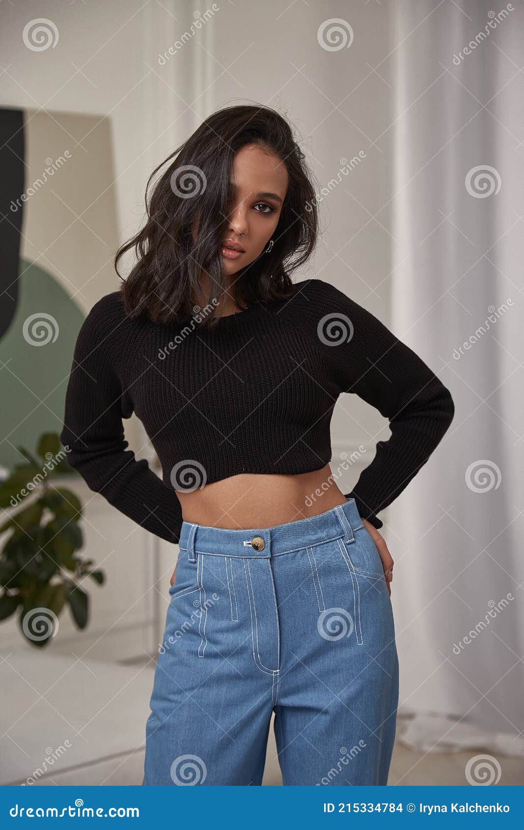 Fashion Beautiful Model Pretty Lady Dark Tanned Skin Woman Brunette Hair Wear Denim Jeans Clothes Casual Office Style or Stock Photo - Image of female, elegance: 215334784 Fashion Beautiful Model Pretty Lady Dark Tanned Skin Woman Brunette Hair Wear Denim Jeans Clothes Casual Office Style or Stock Photo - Image of female, elegance: 215334784