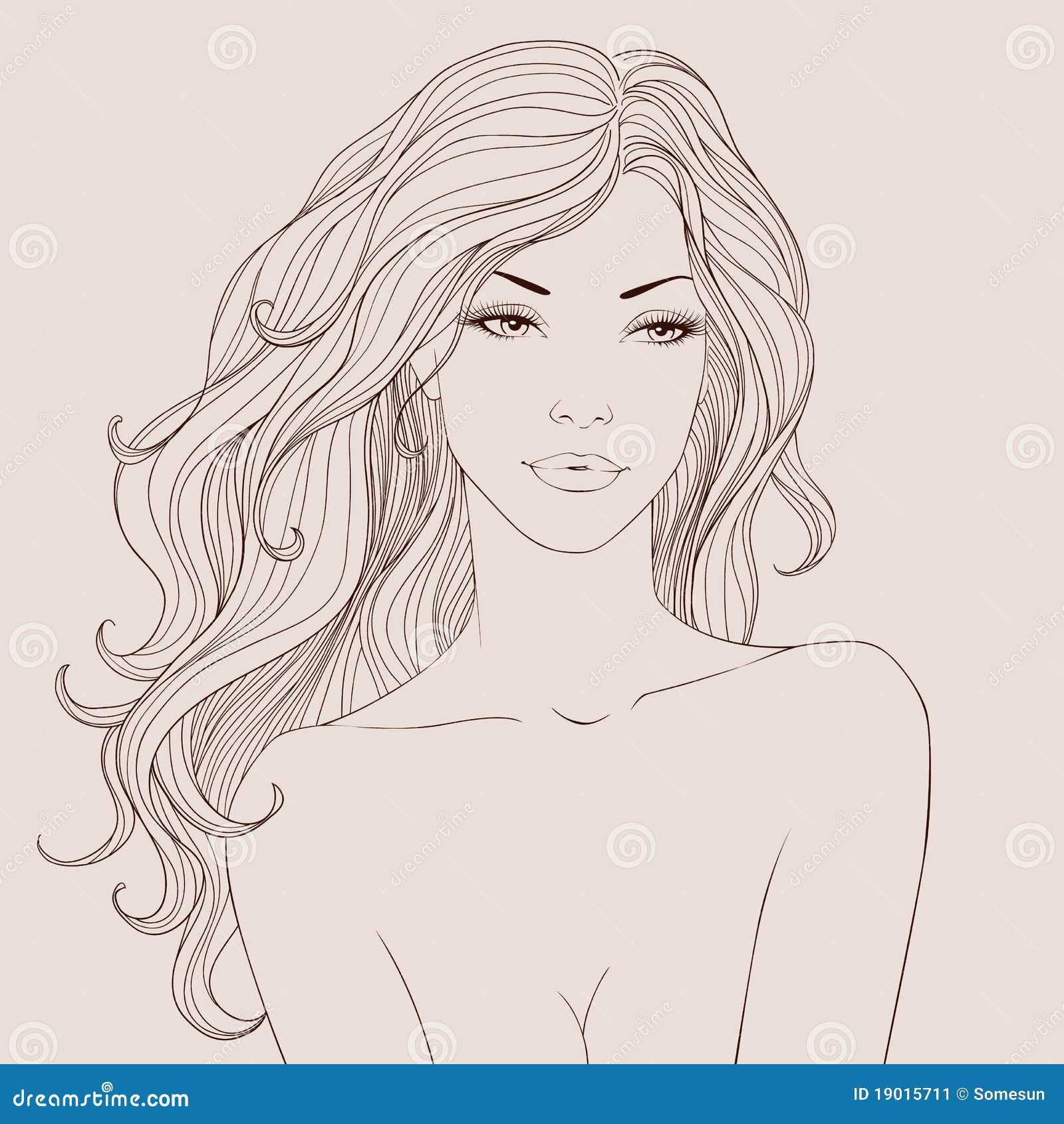 Long Wavy Hair: Over 12,600 Royalty-Free Licensable Stock Illustrations &  Drawings