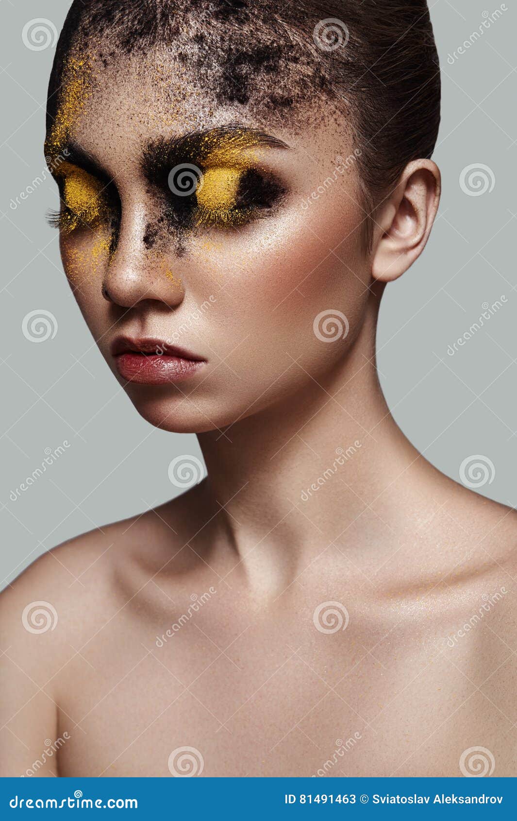 Black and white makeup. stock image. Image of creativity - 39251791