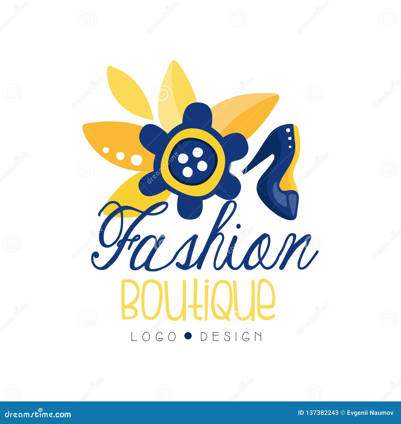 Fashion Boutique Logo Design, Clothes Shop, Dress Store Label Vector ...