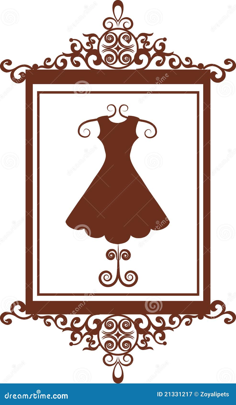 fashion boutique sign with dress