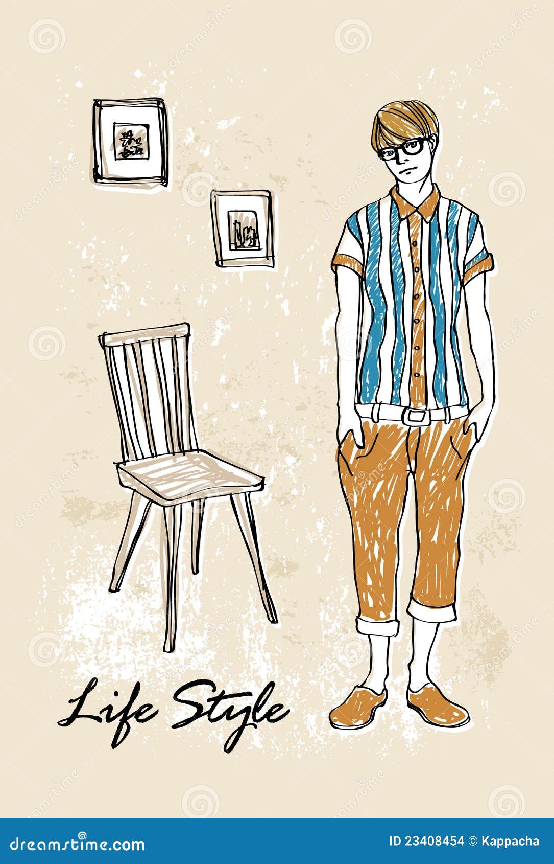 Fashion Boy in Sketchstyle Stock Vector Illustration of lifestyle