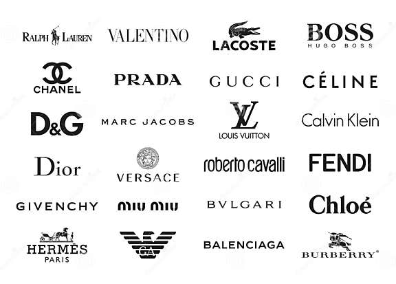 Fashion brands logos editorial photo. Illustration of burberry - 58381201