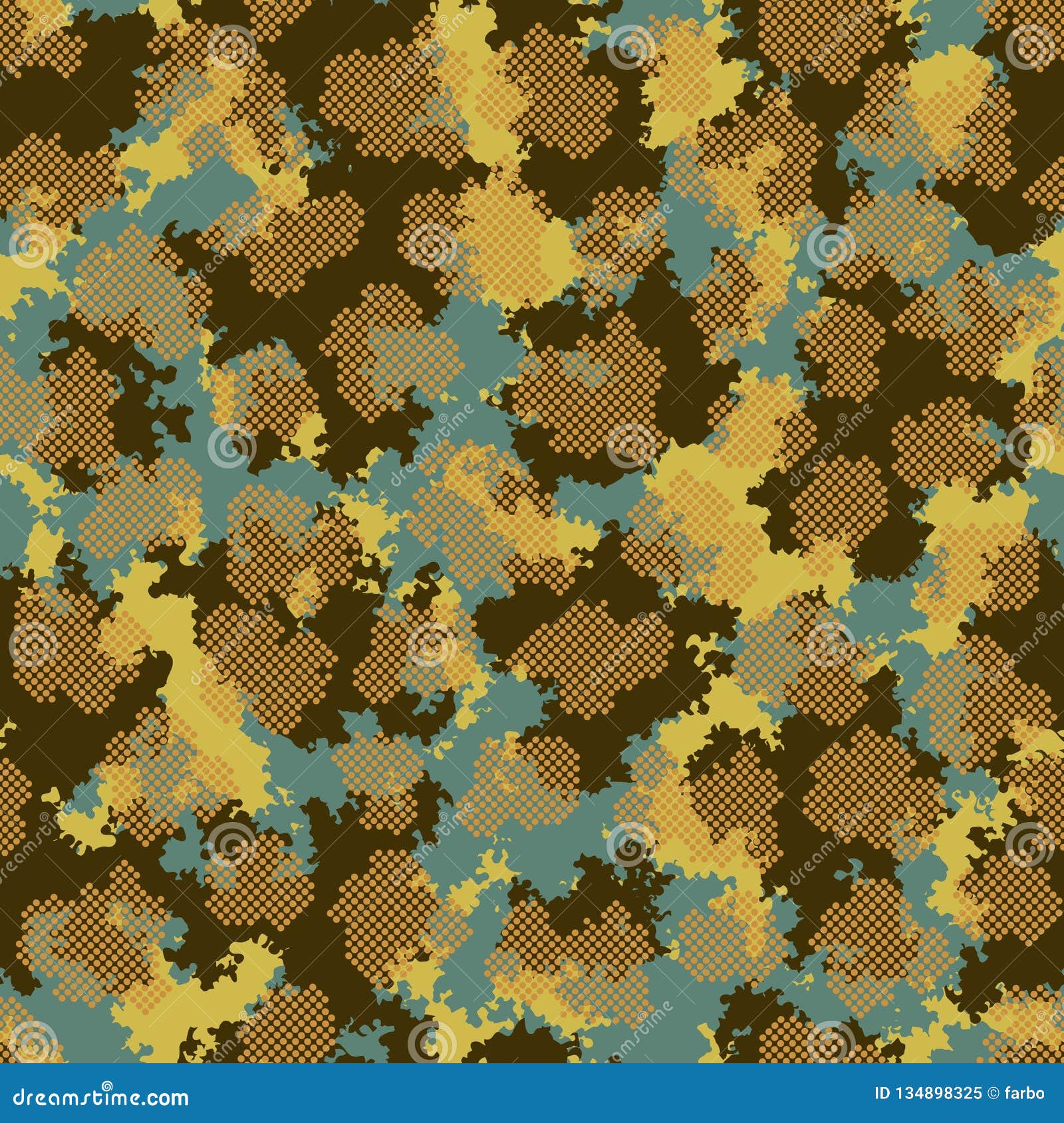 Fashion Camo. Colorful Camouflage Vector Pattern. Seamless Fabric ...