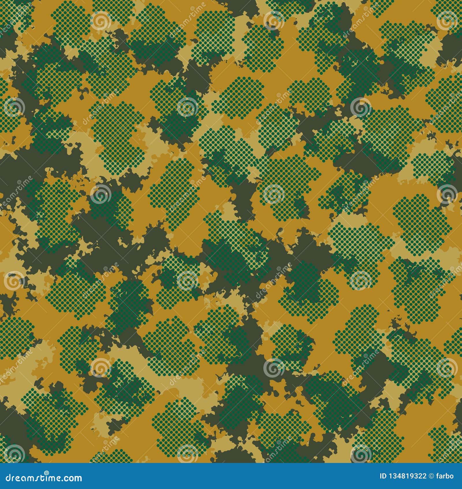 Fashion Camo. Colorful Camouflage Vector Pattern. Seamless Fabric ...