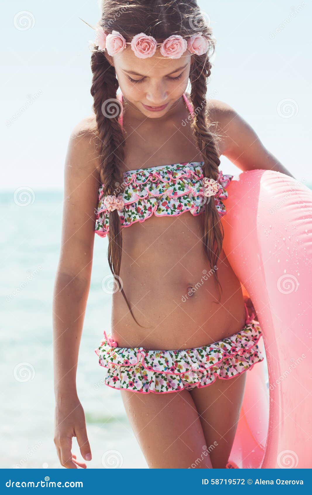 fashion child at the beach