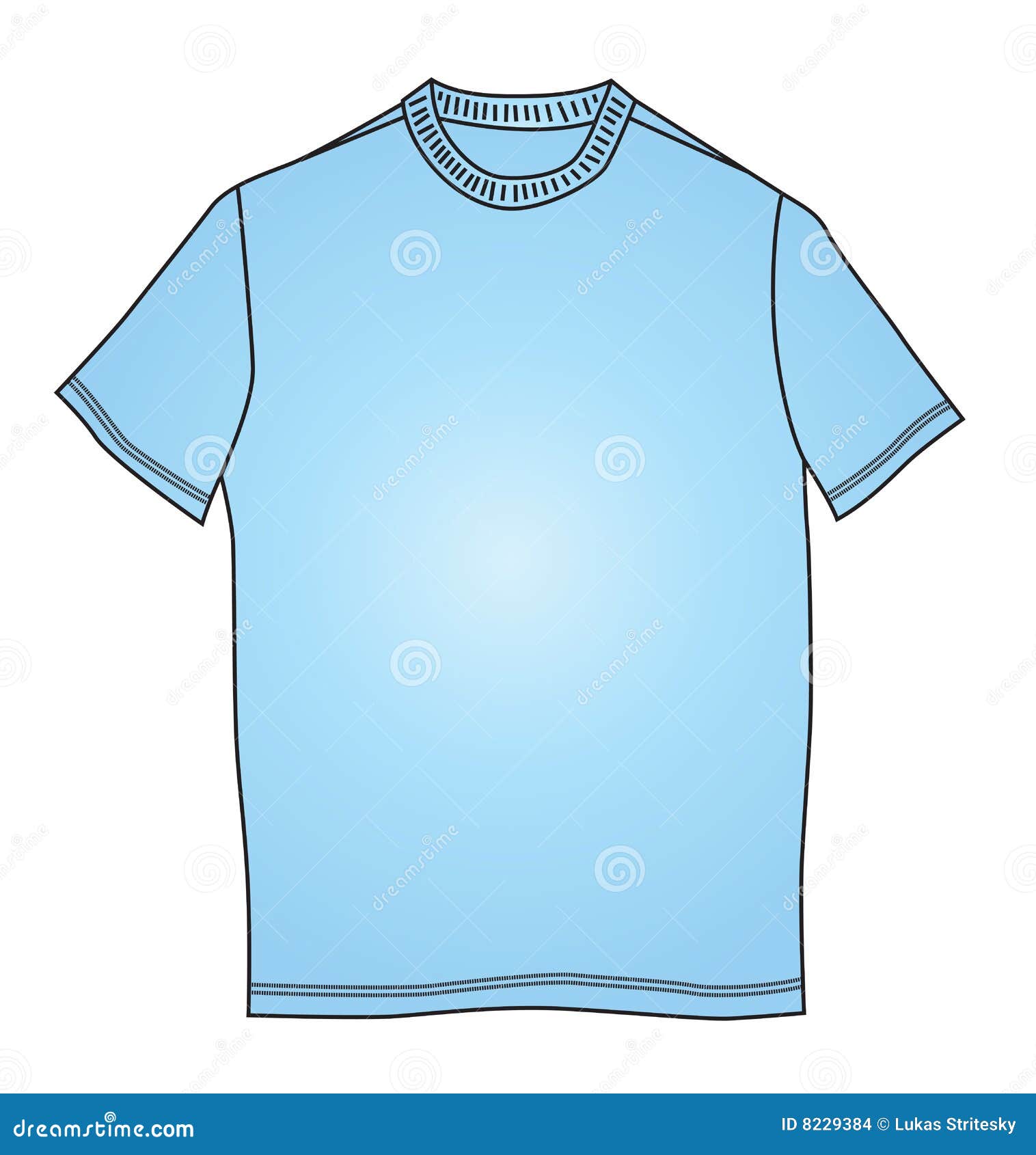 Fashion Clothes Blue T-shirt Shape Illustration Stock Images - Image