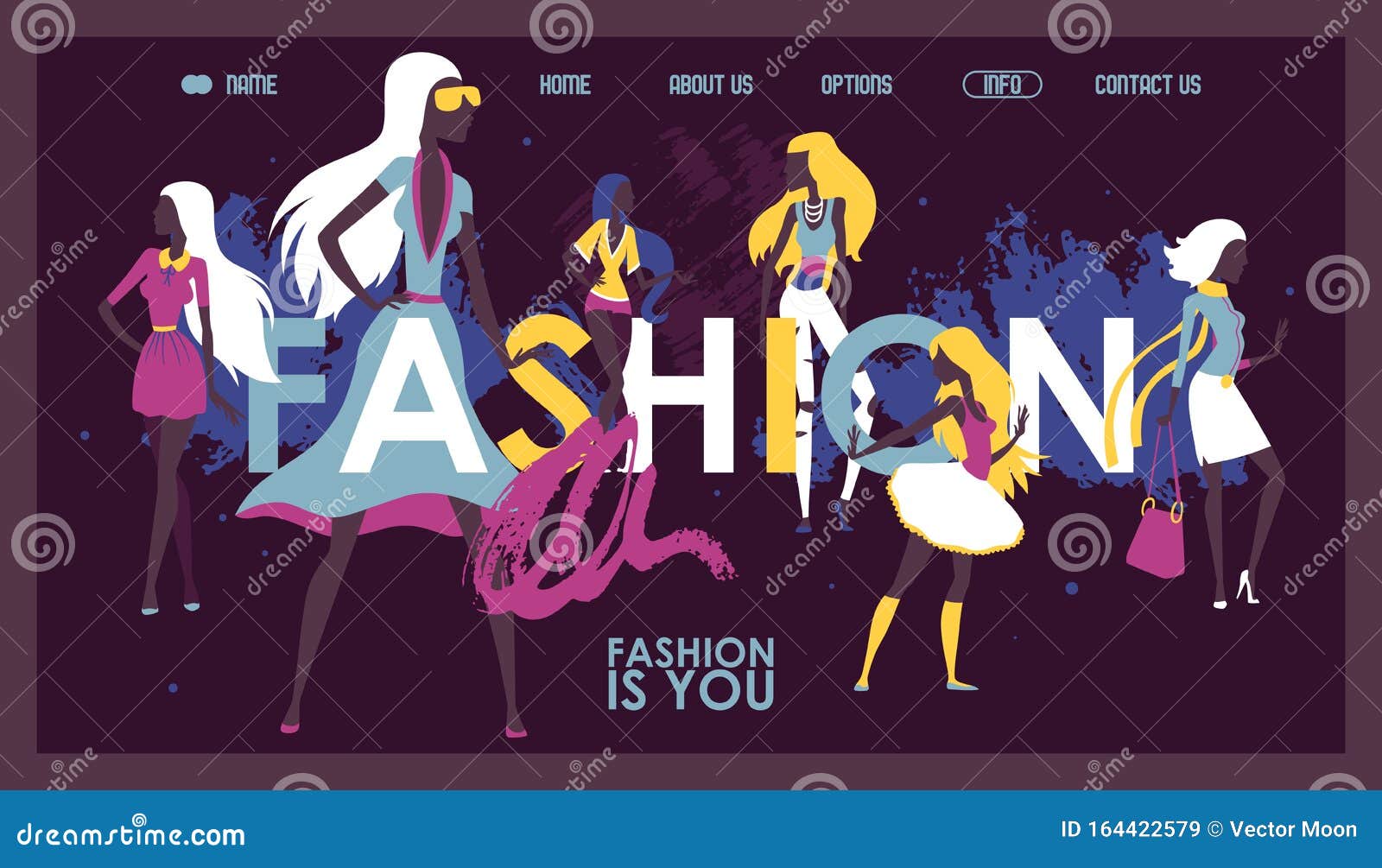 Fashion Clothes Boutique Website, Vector Illustration. Online Shopping,  Landing Page Design with Typographic Background Stock Vector - Illustration  of casual, posture: 164422579