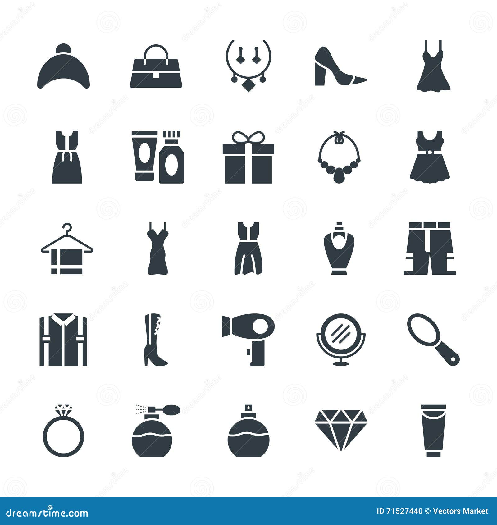 Fashion and Clothes Cool Vector Icons 4 Stock Illustration ...