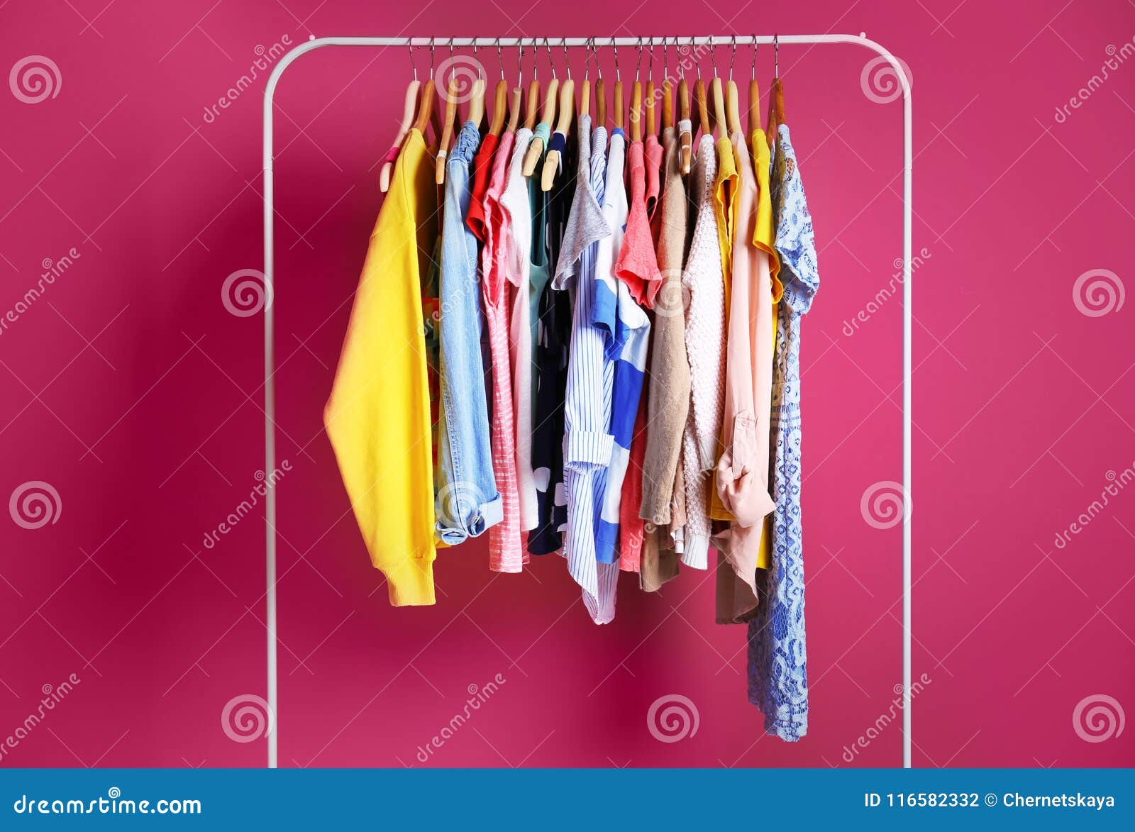 Fashion Clothing on Hangers Stock Photo Image of fabric, clothes