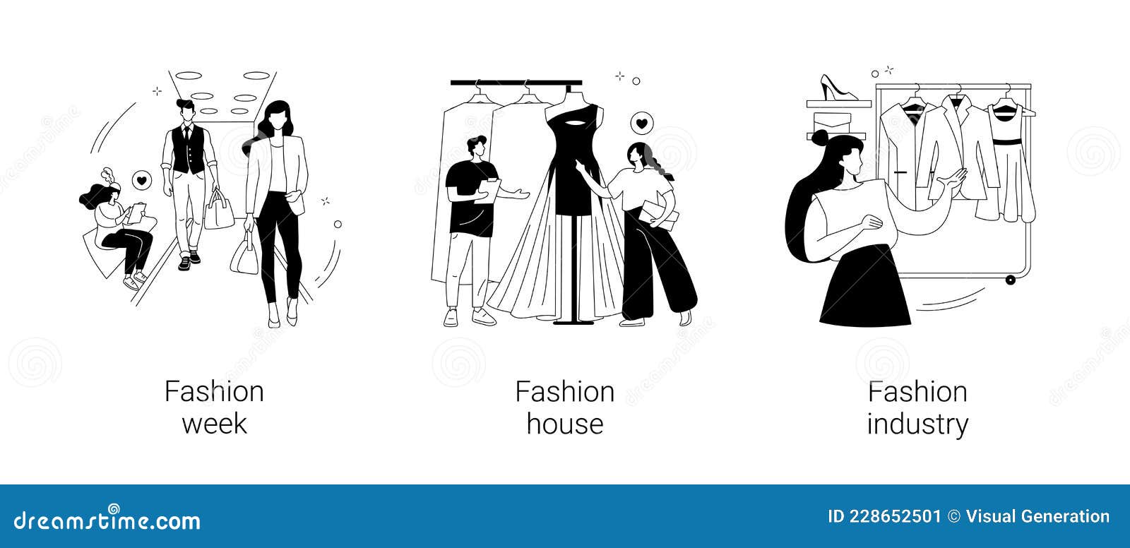 Fashion Collection Abstract Concept Vector Illustrations. Stock Vector -  Illustration of monochromatic, week: 228652501