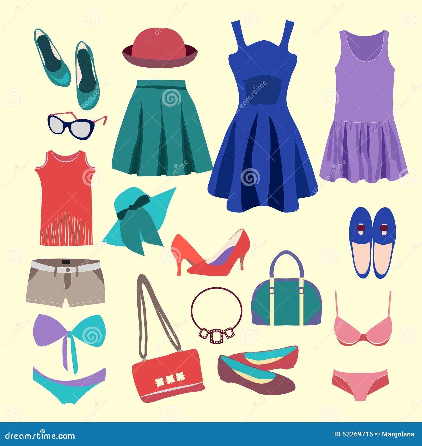 Download Fashion Collection Of Summer Clothes Stock Vector ...