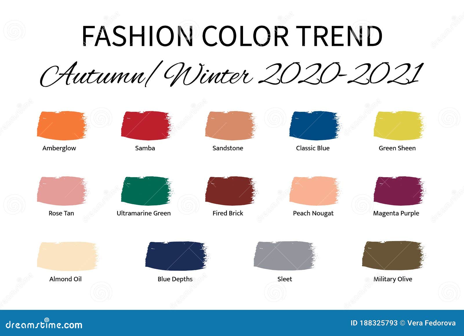 Fashion Color Trend Autumn Winter 2020 - 2021. Trendy Colors Palette ...