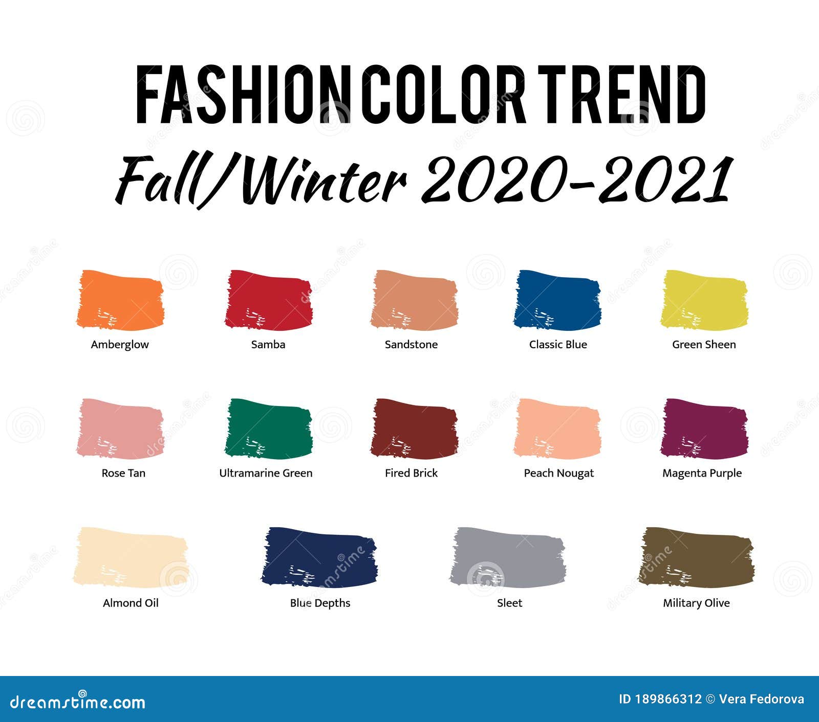 Fashion Color Trend Autumn Winter 2020 - 2021. Trendy Colors Palette ...