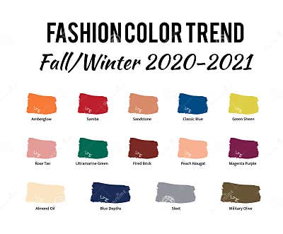 Fashion Color Trend Autumn Winter 2020 - 2021. Trendy Colors Palette ...