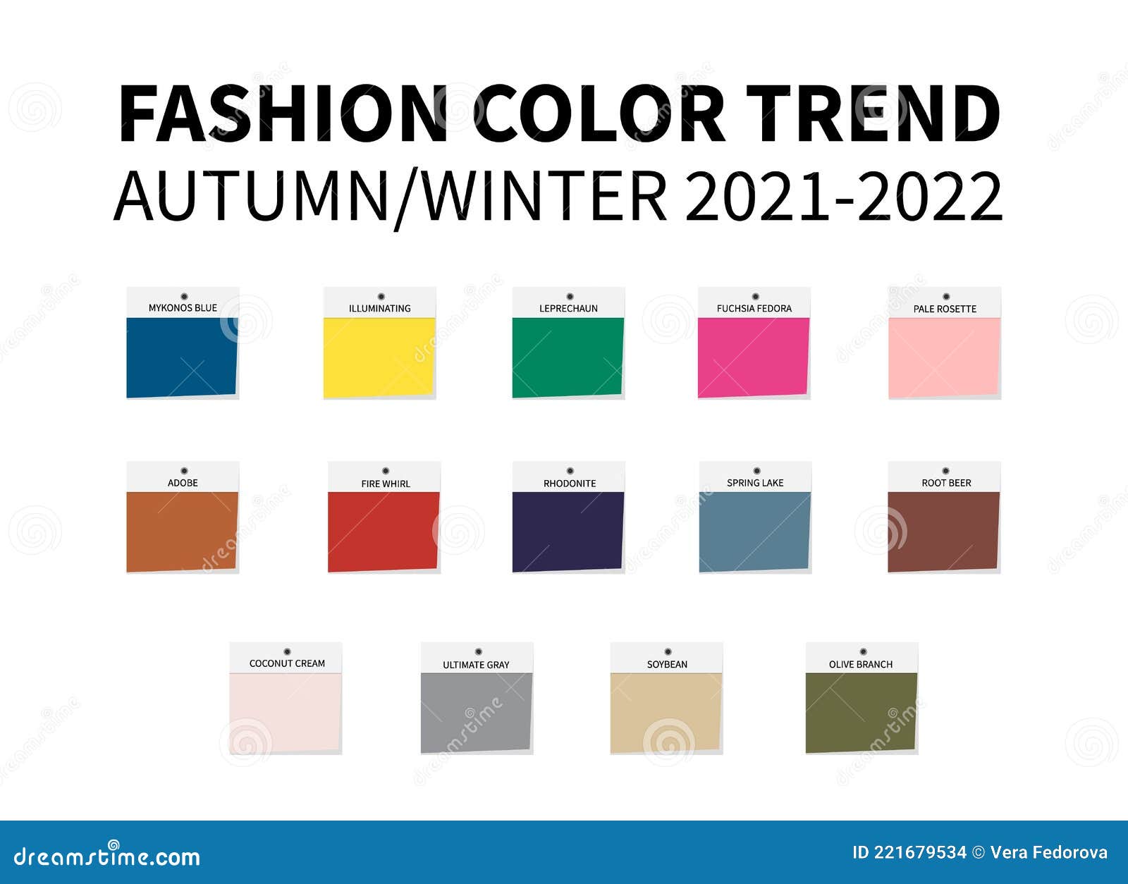 Fashion Color Trend Autumn Winter 2021 - 2022. Trendy Colors Palette ...
