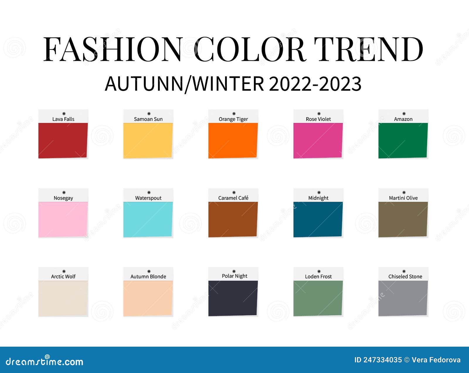 Fashion Color Trend Autumn - Winter 2022 - 2023. Trendy Colors Palette ...