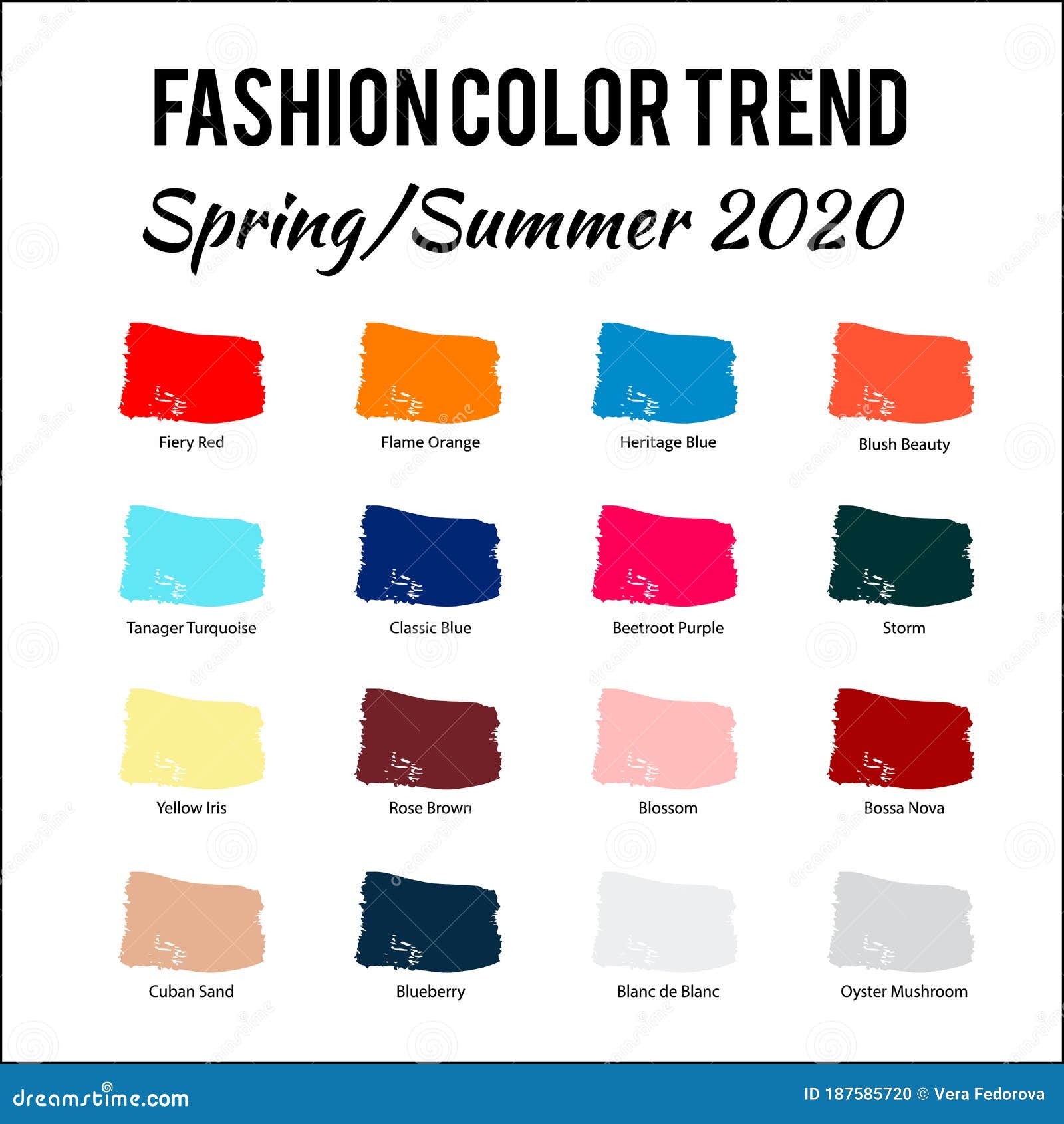 Fashion Color Trend Spring Summer 2020. Trendy Colors Palette Guide ...