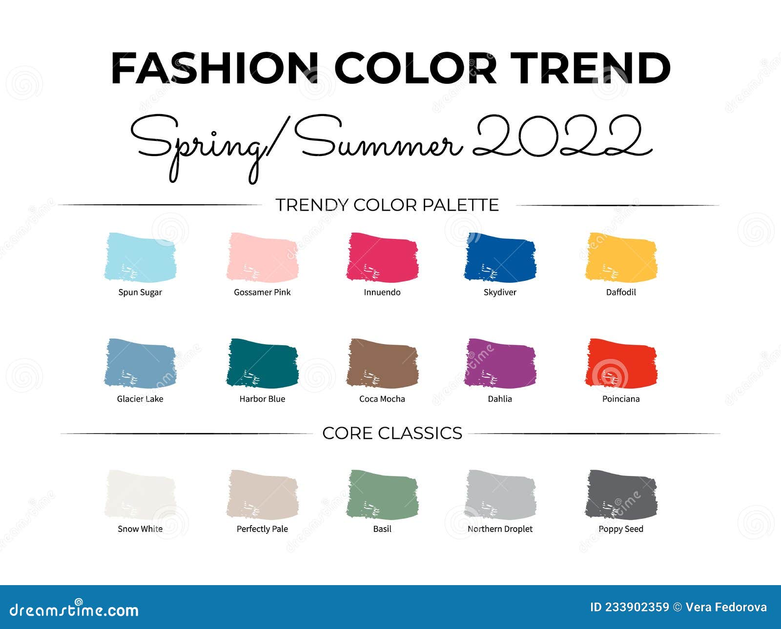 Fashion Color Trend Spring Summer 2022. Trendy Colors Palette Guide ...