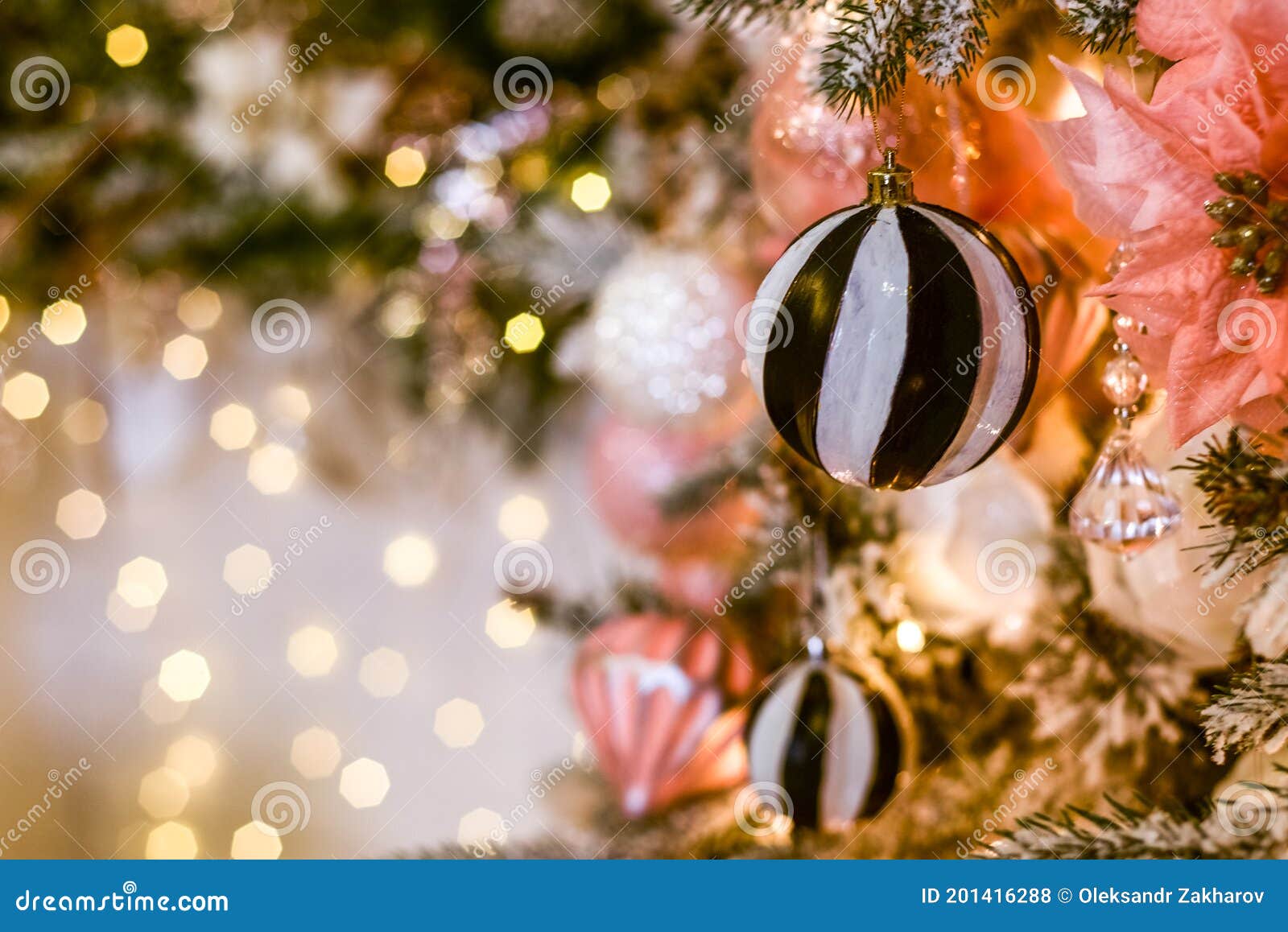 Festive Christmas Wallpaper with Christmas Ball Tree and Holiday  Decoration. Bright Greeting Card Christmas Bokeh Background and D Stock  Photo - Image of celebration, holiday: 201416288