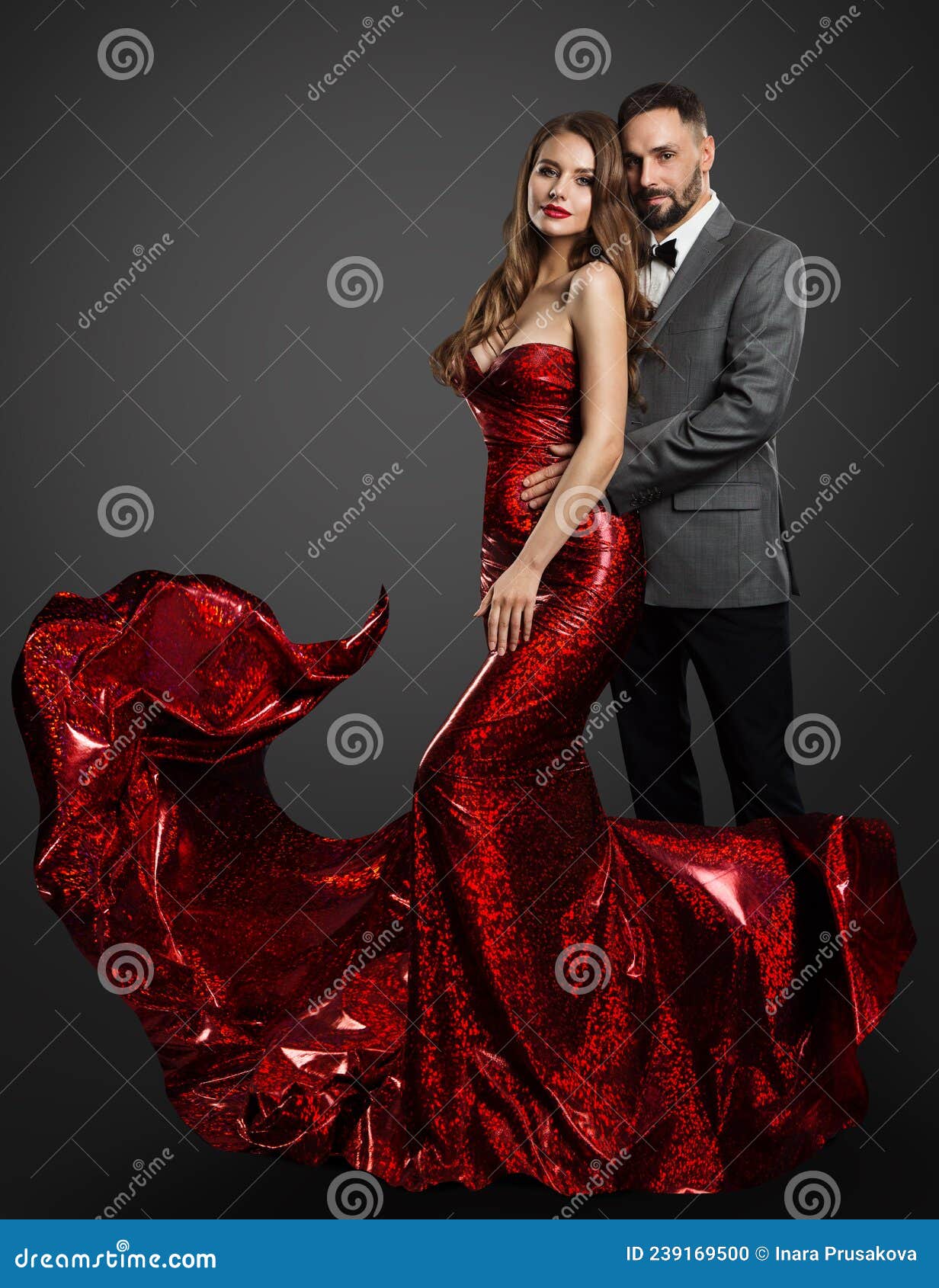 Man in Tuxedo and Woman in Red Dress · Free Stock Photo