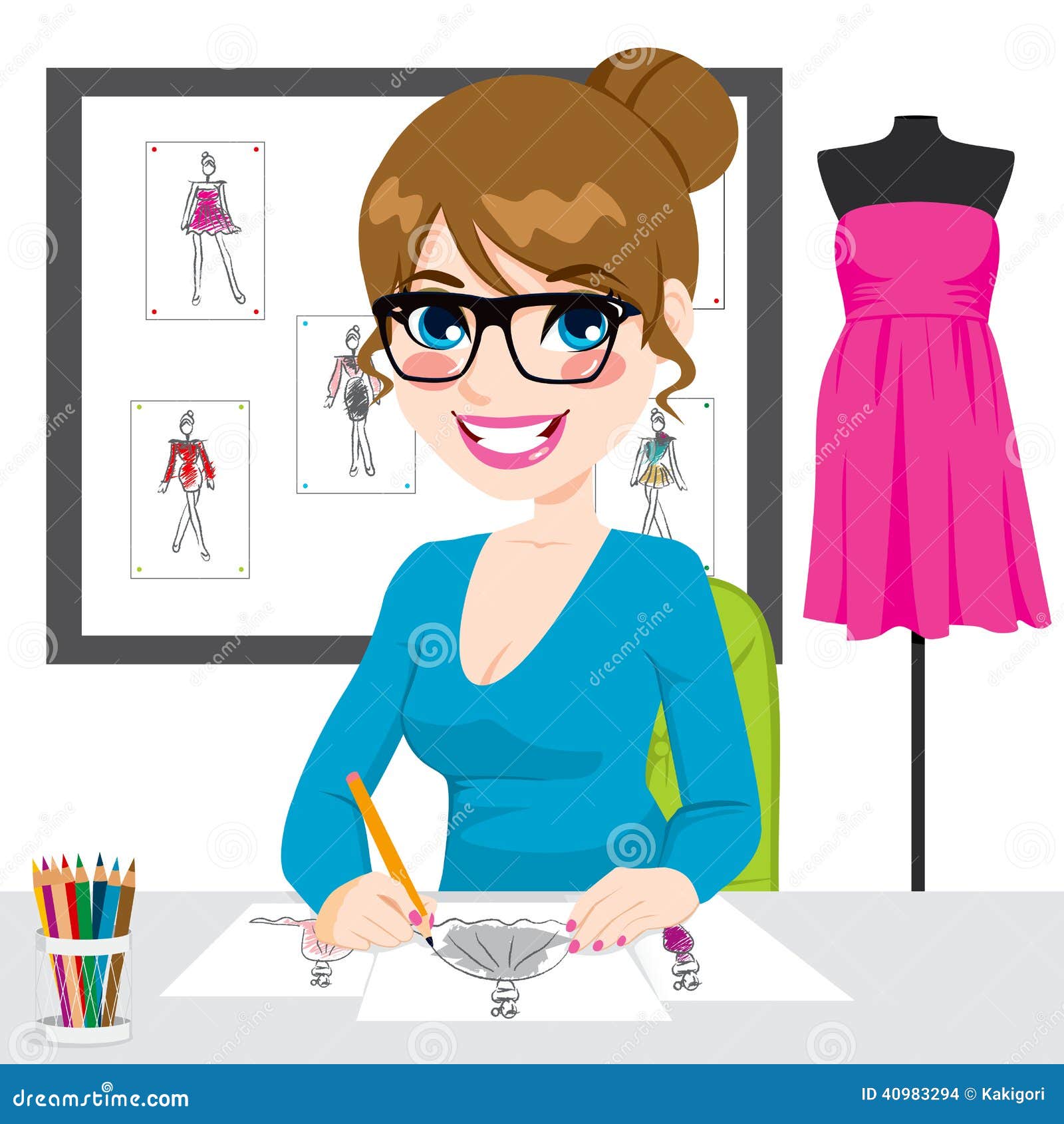 Fashion Designer Drawing Sketches Stock Vector - Illustration of cartoon, clothes: 40983294 Fashion Designer Drawing Sketches Stock Vector - Illustration of cartoon, clothes: 40983294