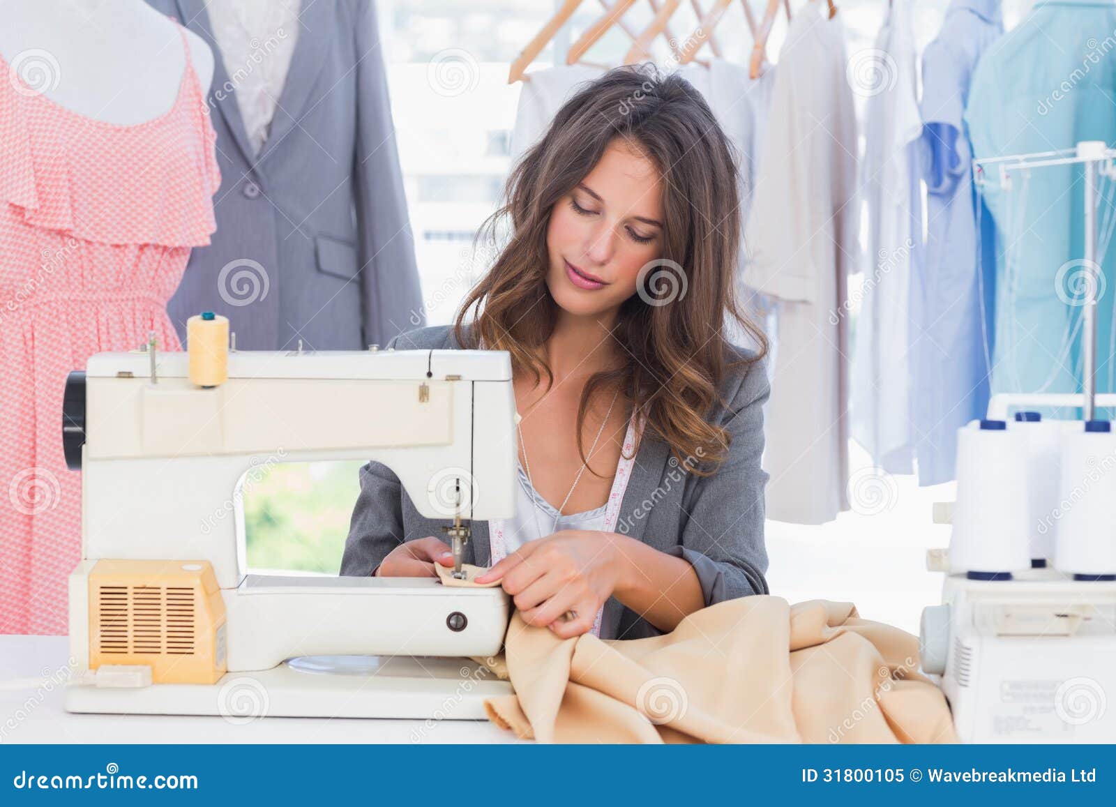 Fashion designer sewing stock image. Image of clothes - 31800105
