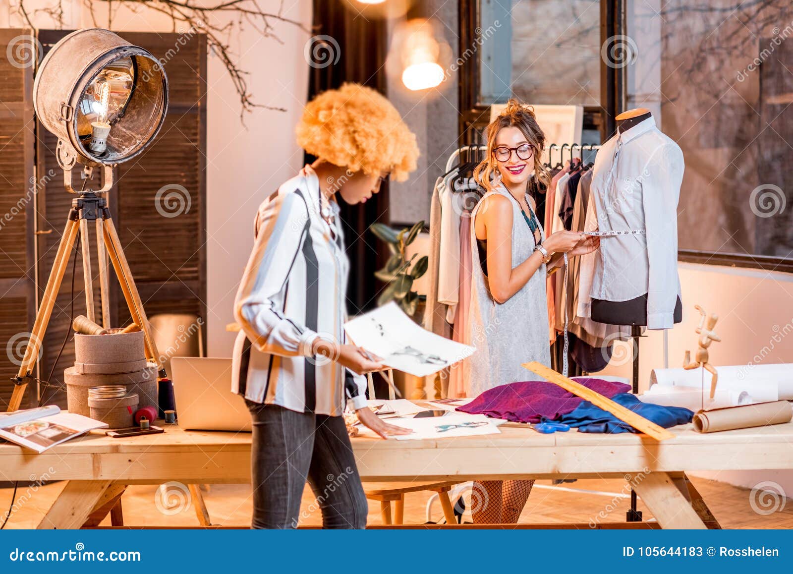 Fashion Designer Working at the Office Stock Image - Image of ...