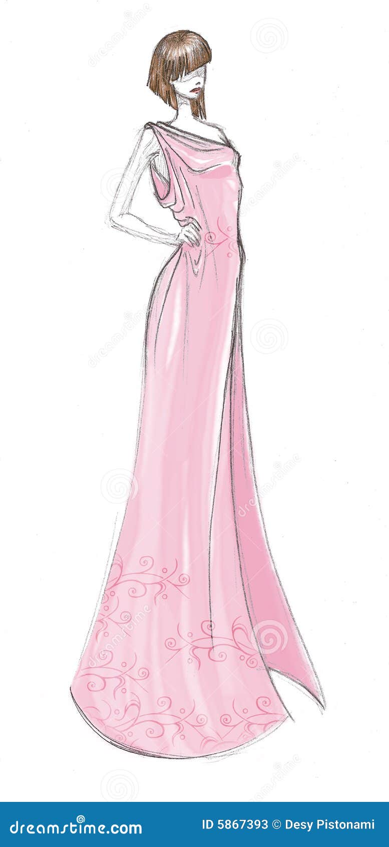 Fashion dress stock illustration. Illustration of color - 5867393