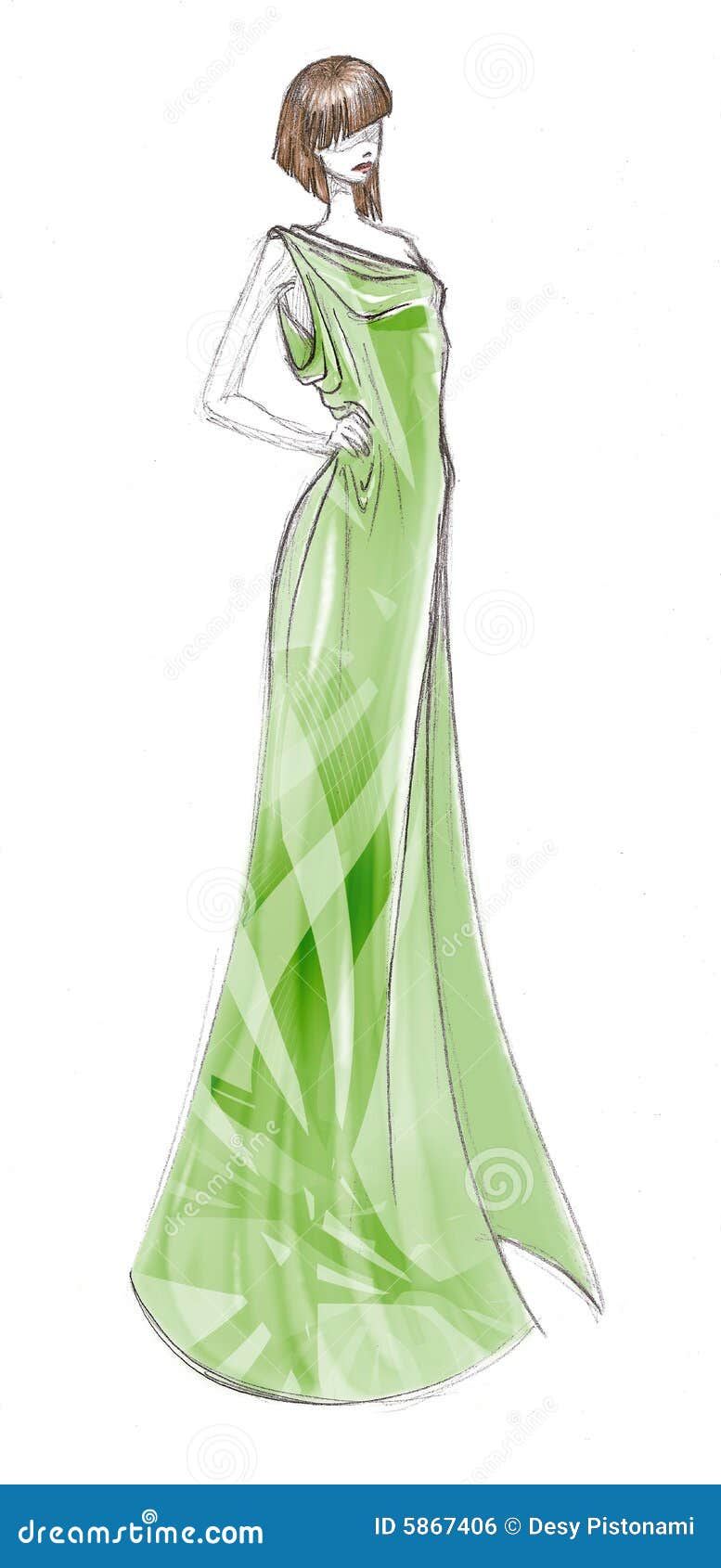 Fashion dress stock illustration. Illustration of grey - 5867406