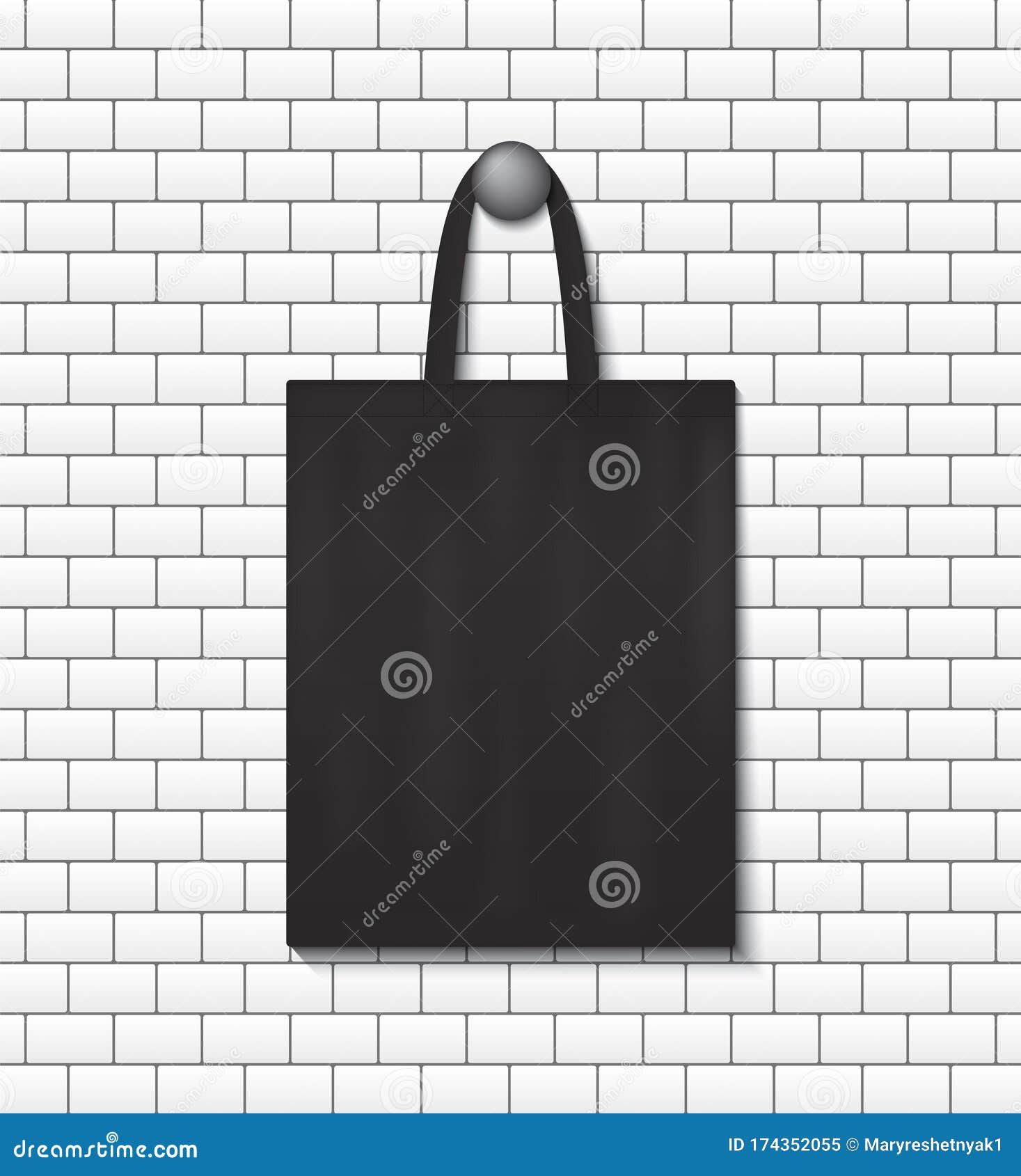 Download Fashion Eco Tote Bag Mockup Hanging On Wall Background ...