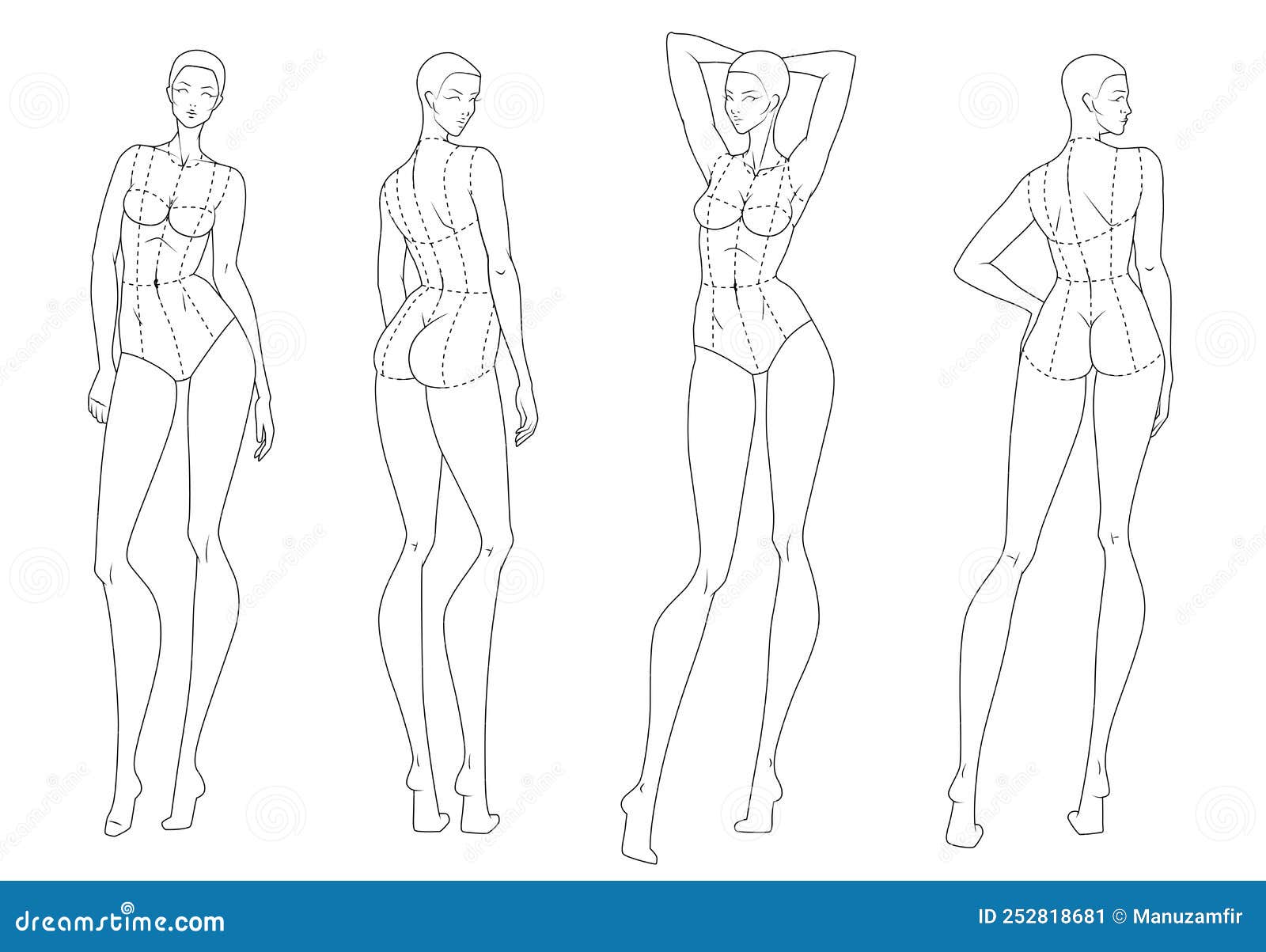 fashion figure ten heads  template croquis