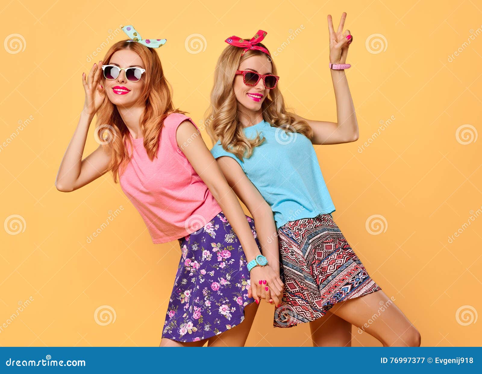 Fashion Funny Girl Crazy Having Fun, Dance.Friends Stock Image ...