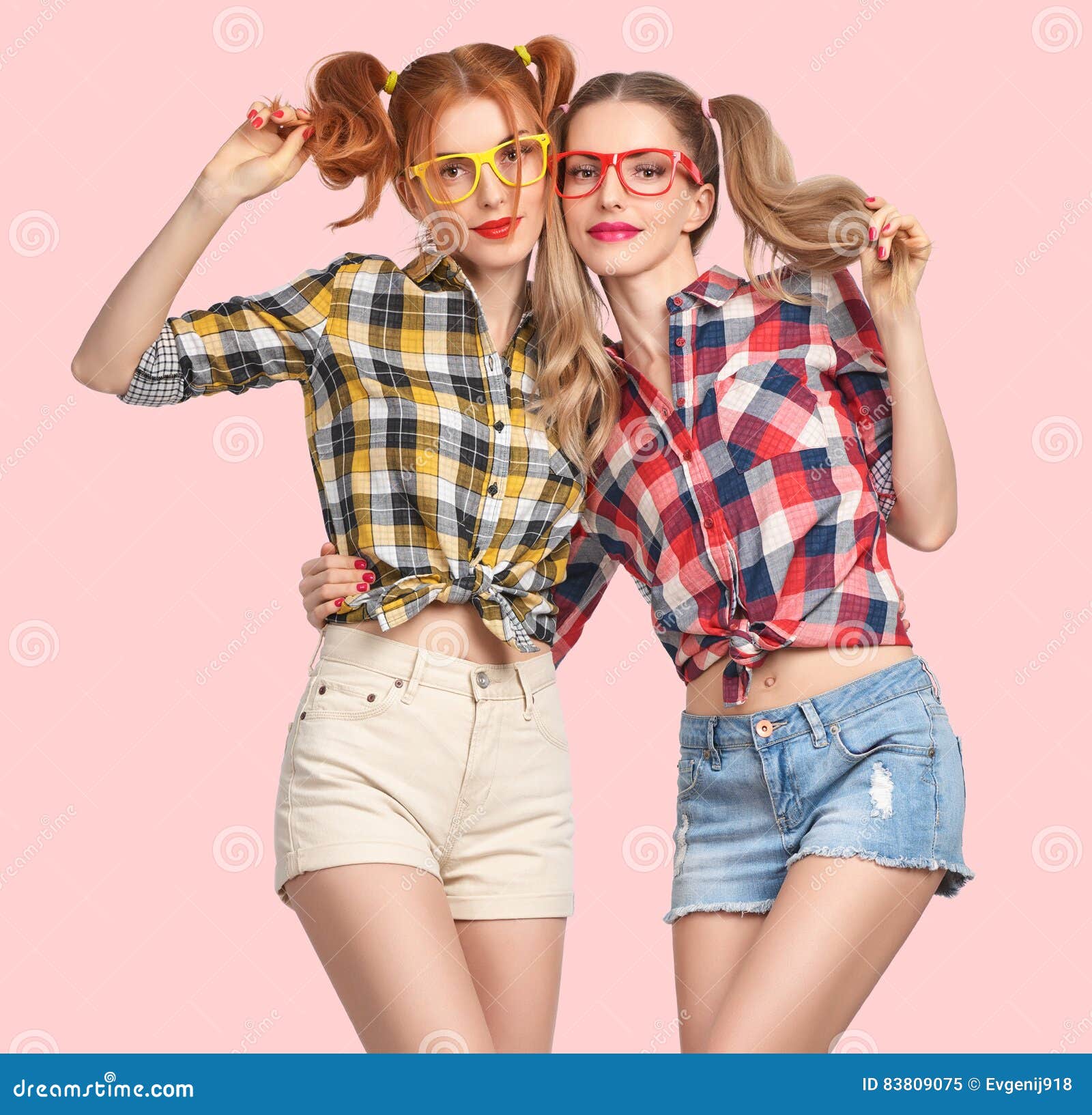 Fashion Funny Girl Crazy Having Fun. Smiling Nerd Stock Image - Image of  creative, hairstyle: 83809075