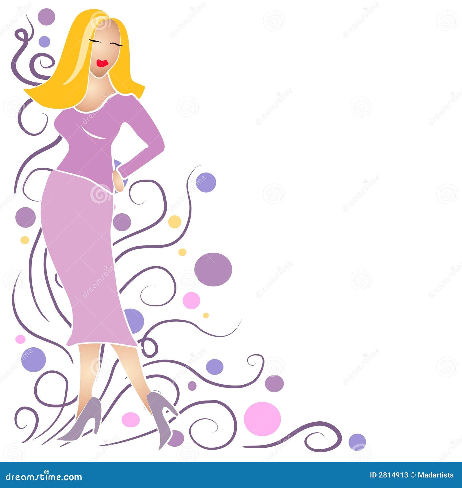 Fashion Girl Clip Art Blonde Stock Illustration - Illustration of blonde,  colors: 2814913