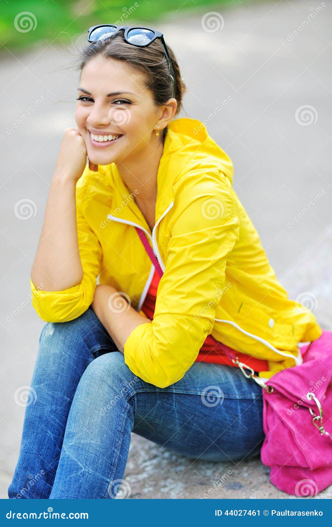 Fashion Girl Portrait. Beautiful Happy Woman in Colorful Clothes Stock ...