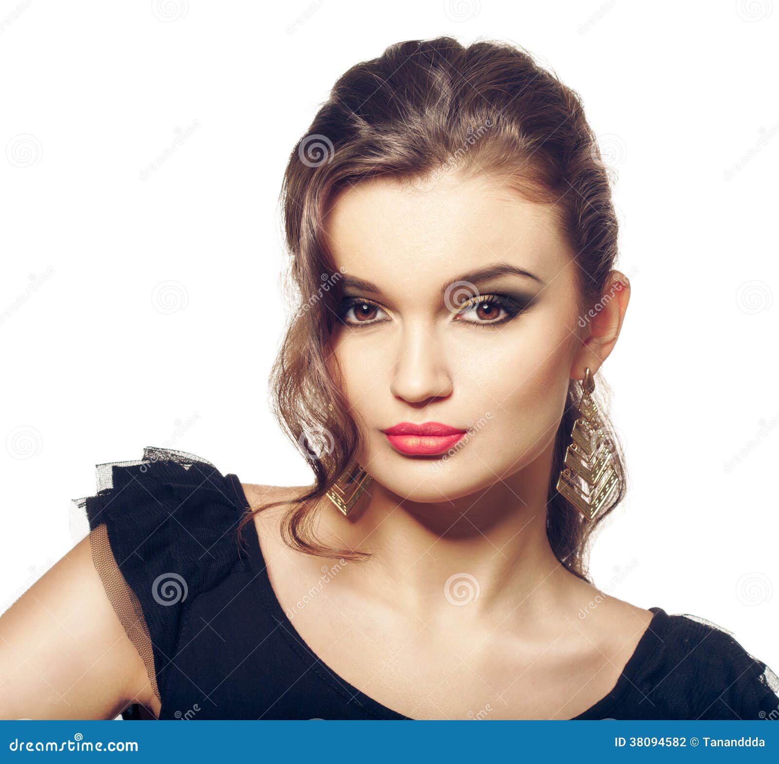 Fashion Girl Portrait In Black Dress Stock Photo Image Of Girl