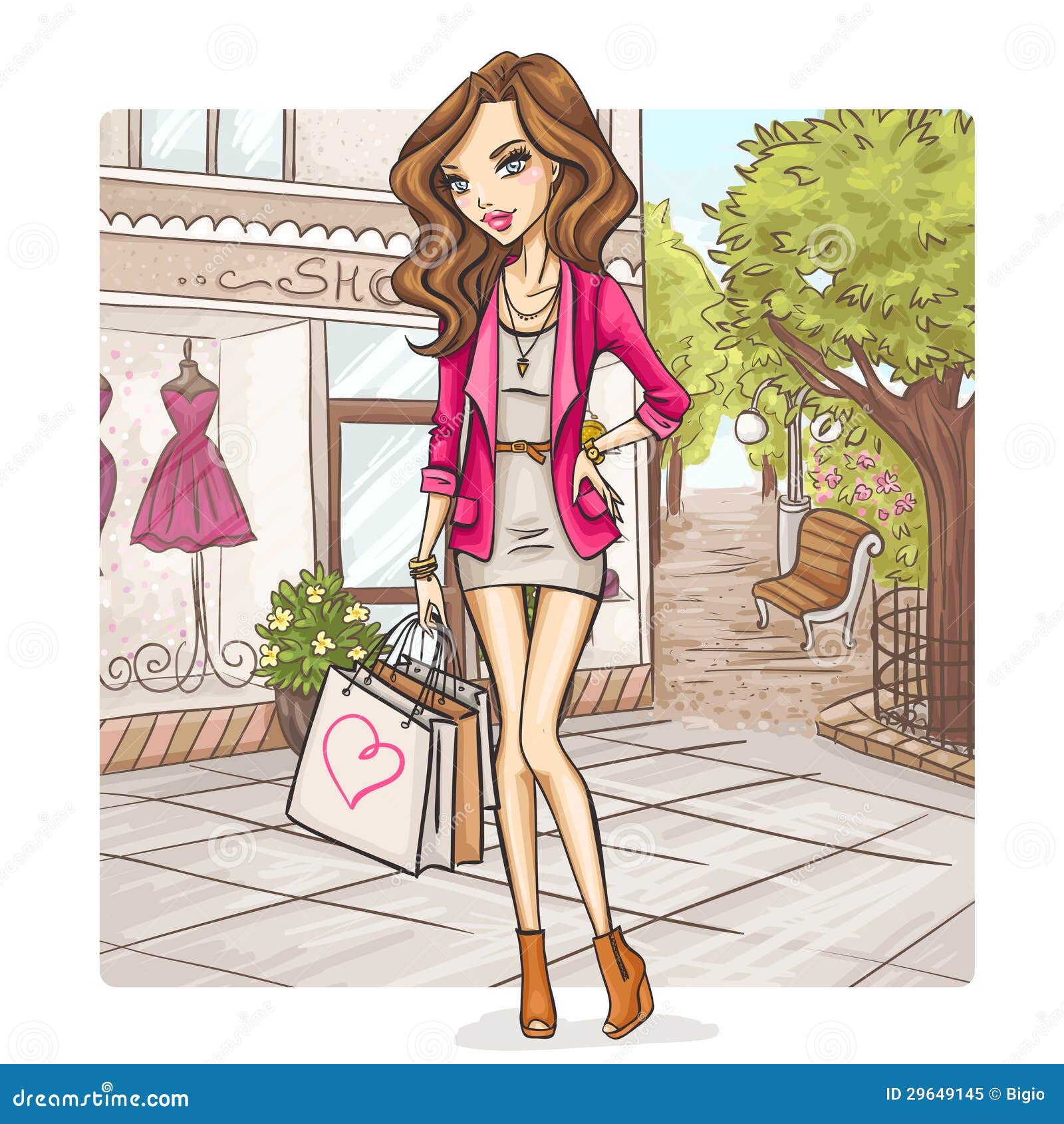 Personal Shopper, drawing, shopping, fashion, silhouette, girl