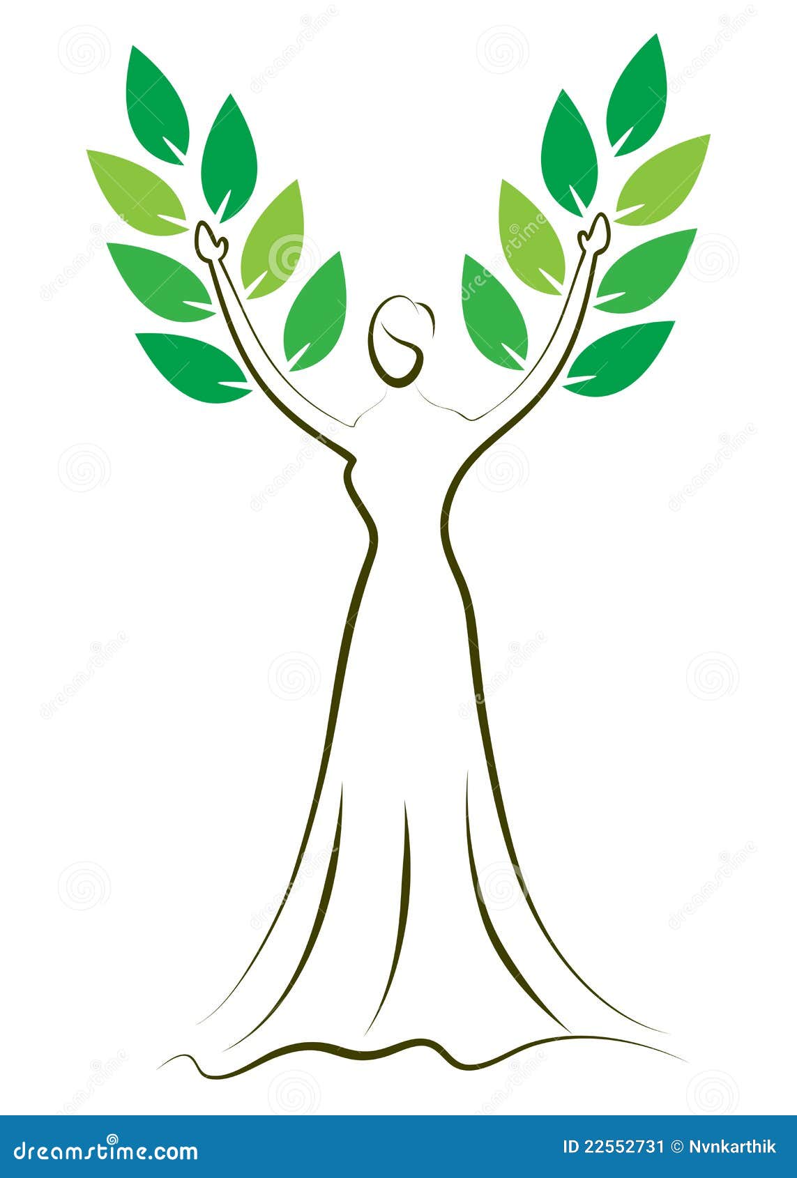 Girl On Tree Swing. Hapy Life Concept. Vector Illustration