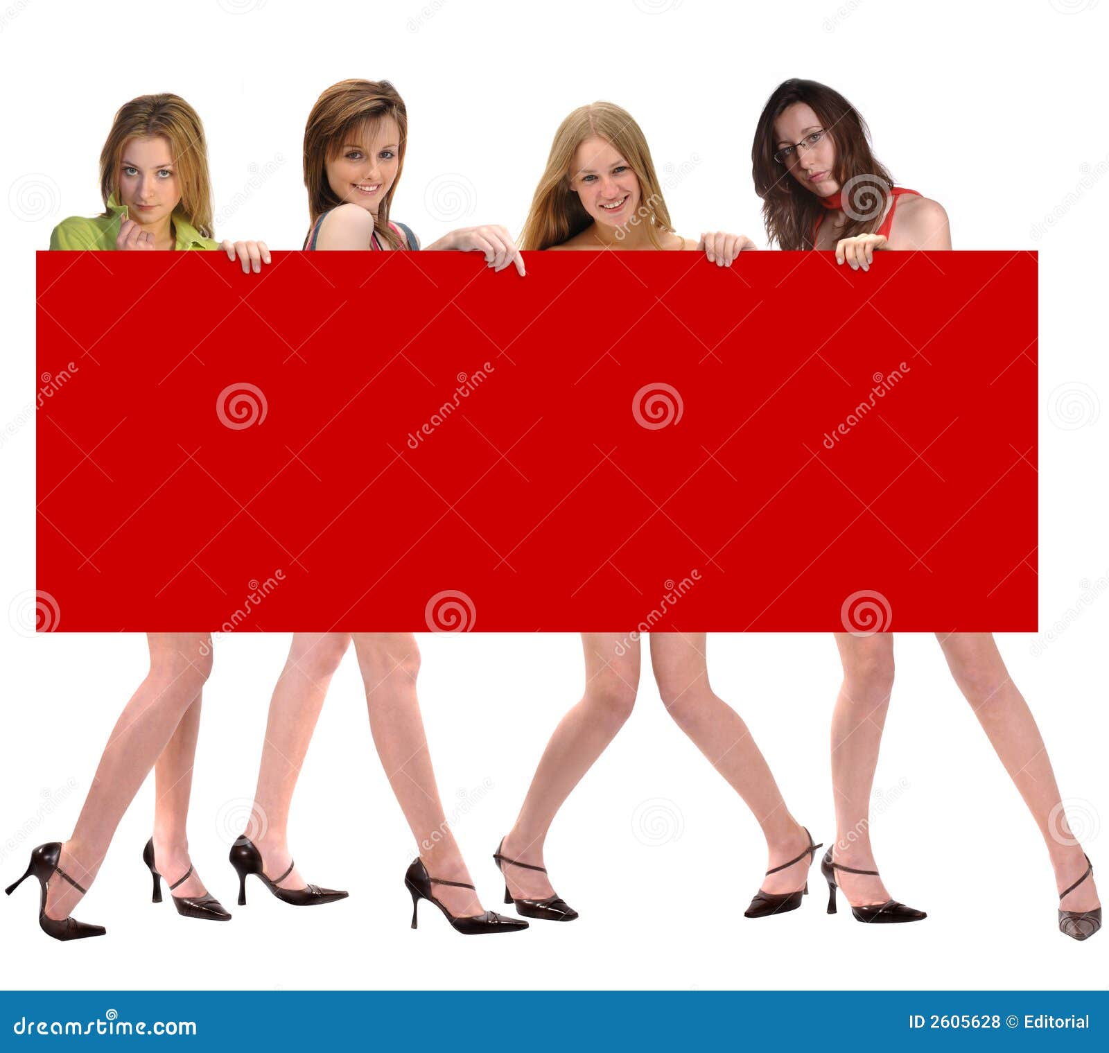Fashion Group with Billboard Stock Photo Image of blank