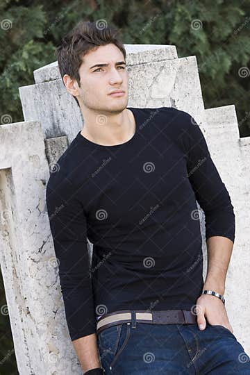 Fashion Guy Cool Model Outdoor Stock Photo - Image of engaging ...