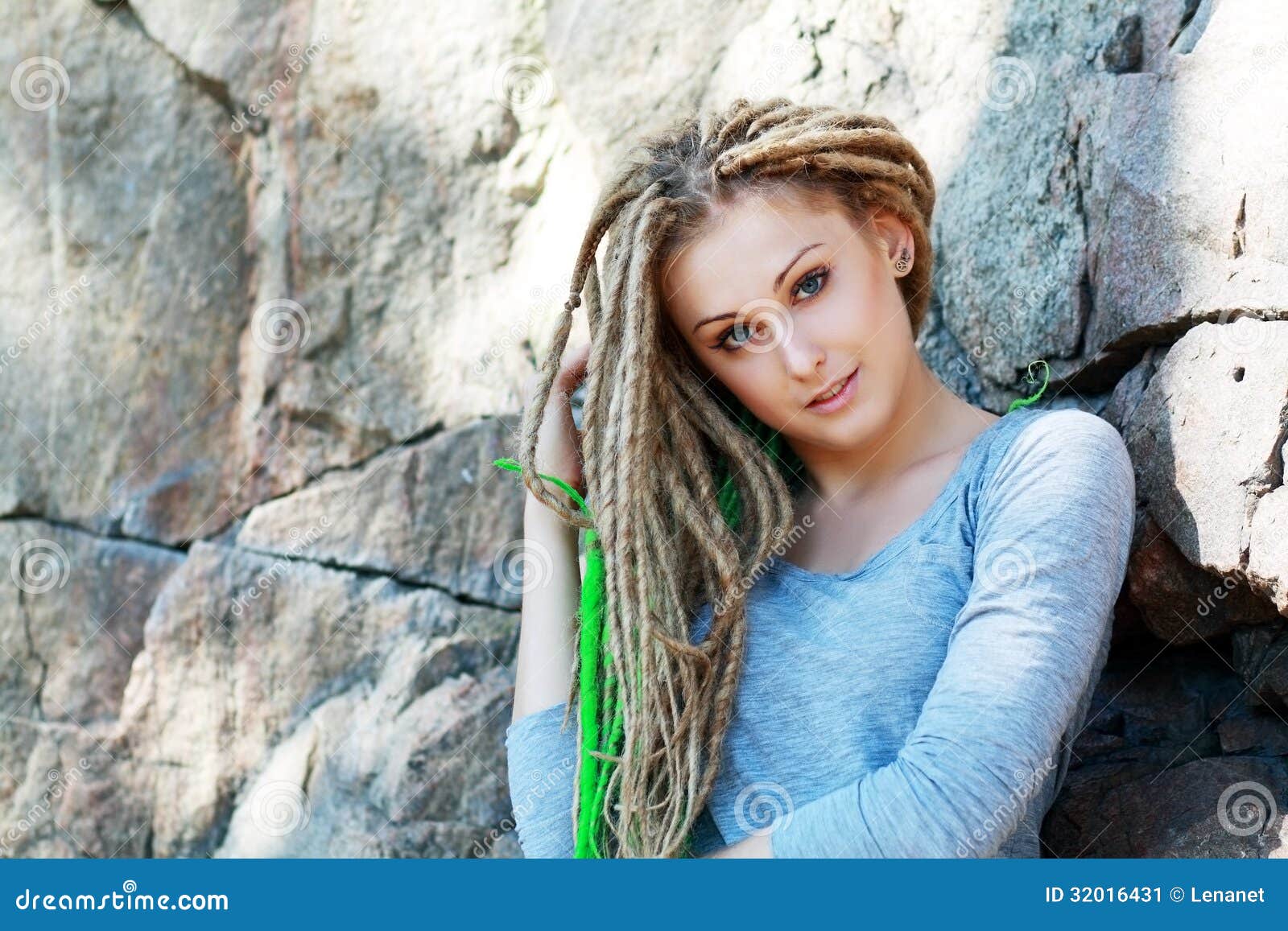 Fashion Hairstyle with Dreads Stock Image - Image of adolescent, elegance:  32016431