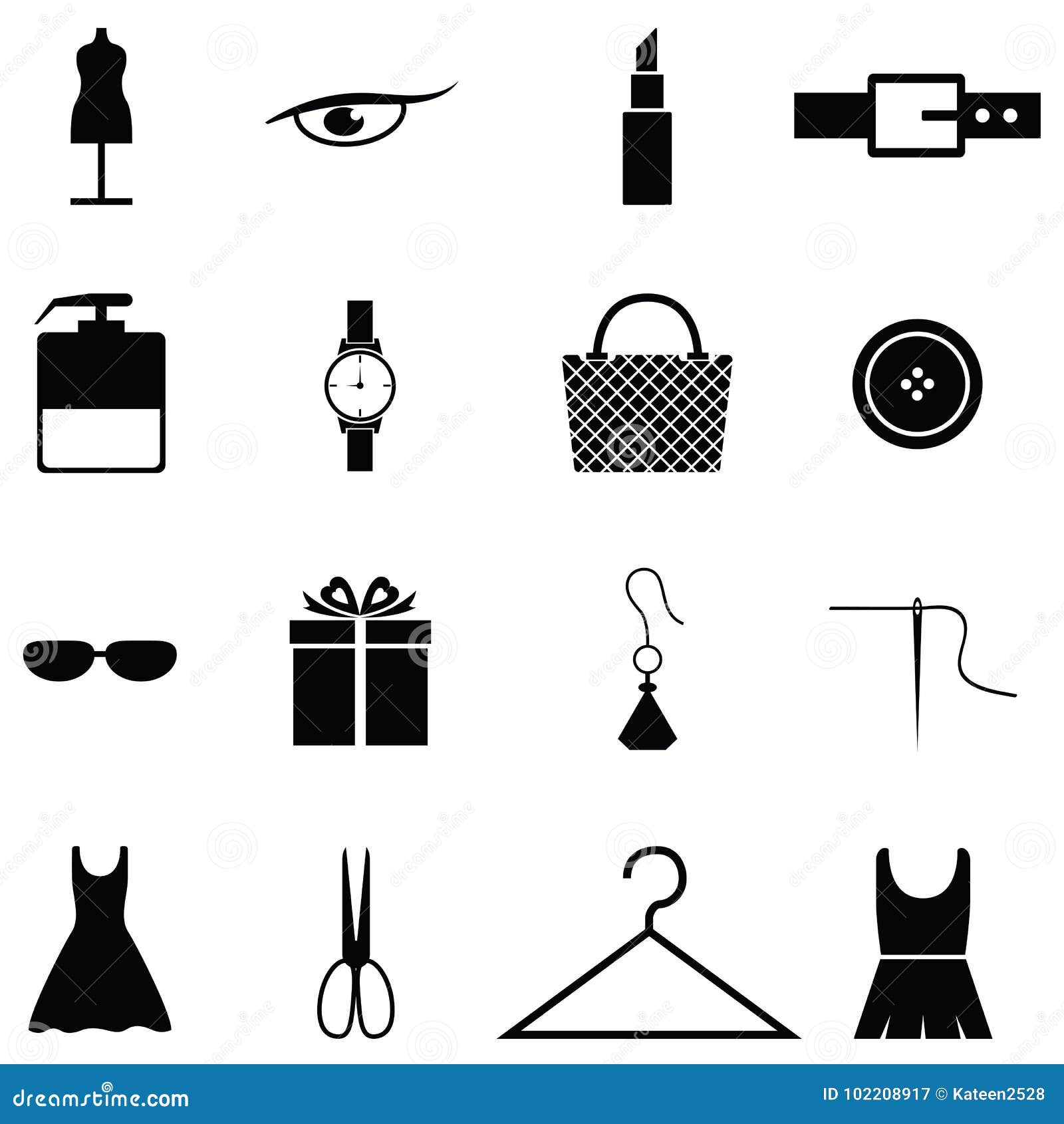 Fashion icon set stock vector. Illustration of accessories - 102208917