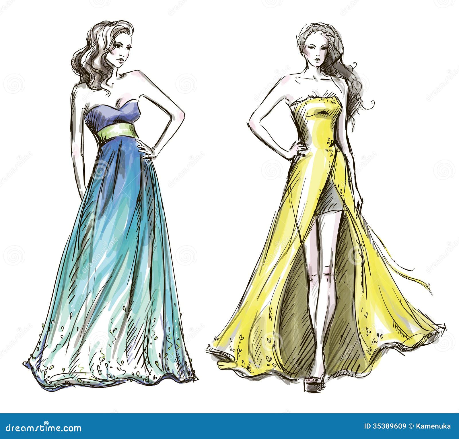 Beautiful dresses fashion illustration by Tess on Trendy Art Ideas