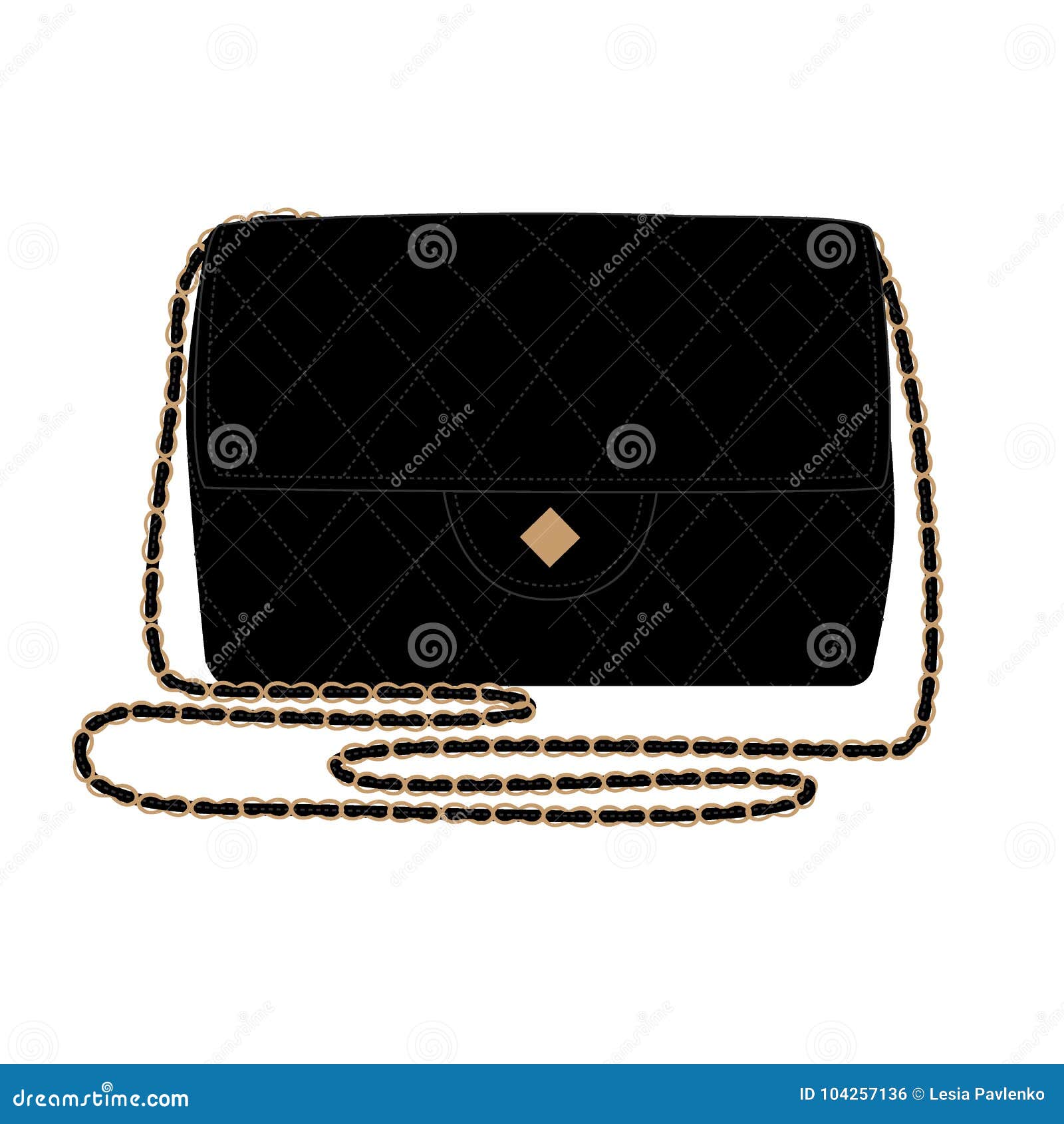 fashion  with quilt black handbag