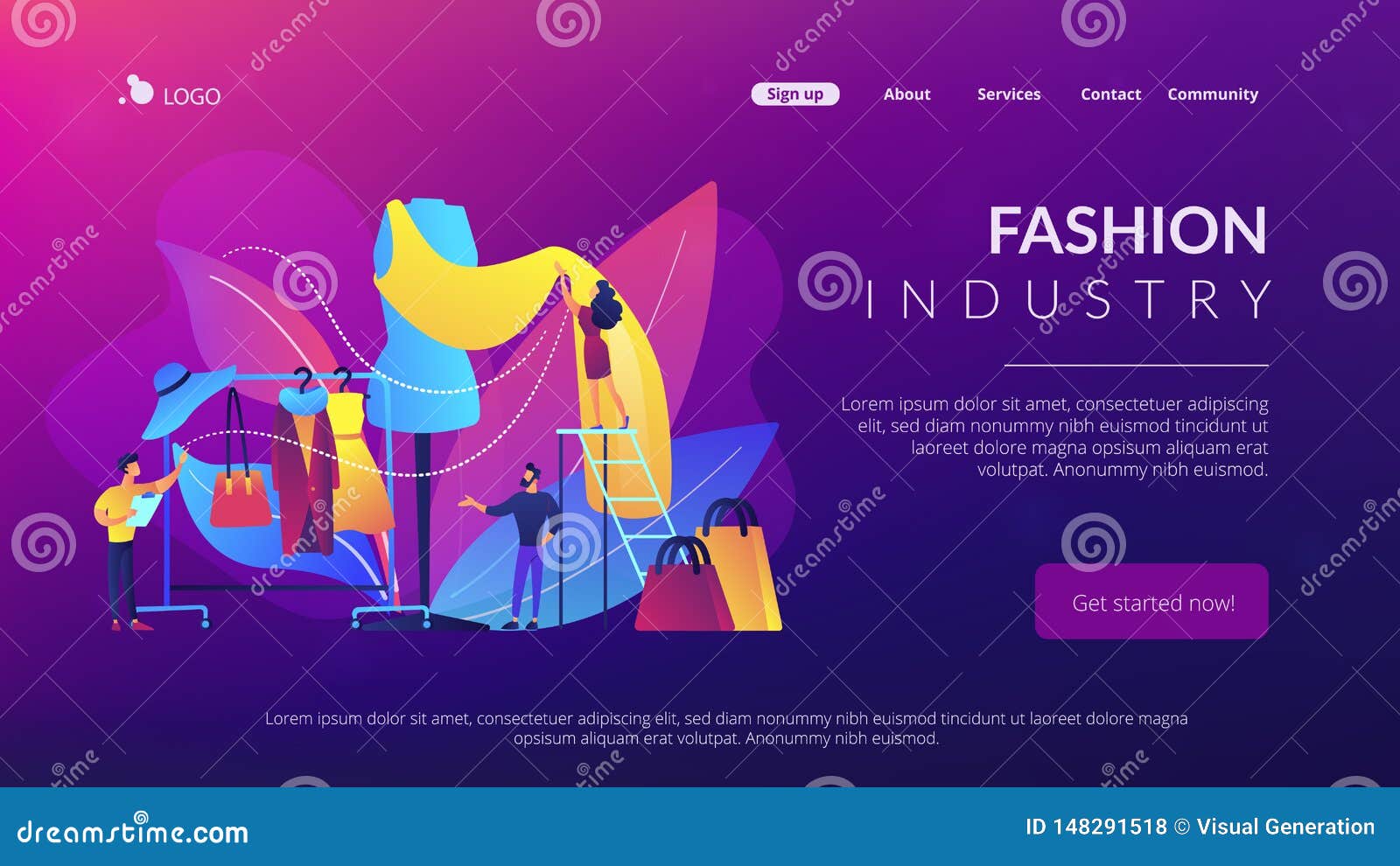 Fashion Industry Concept Landing Page. Stock Vector - Illustration of ...